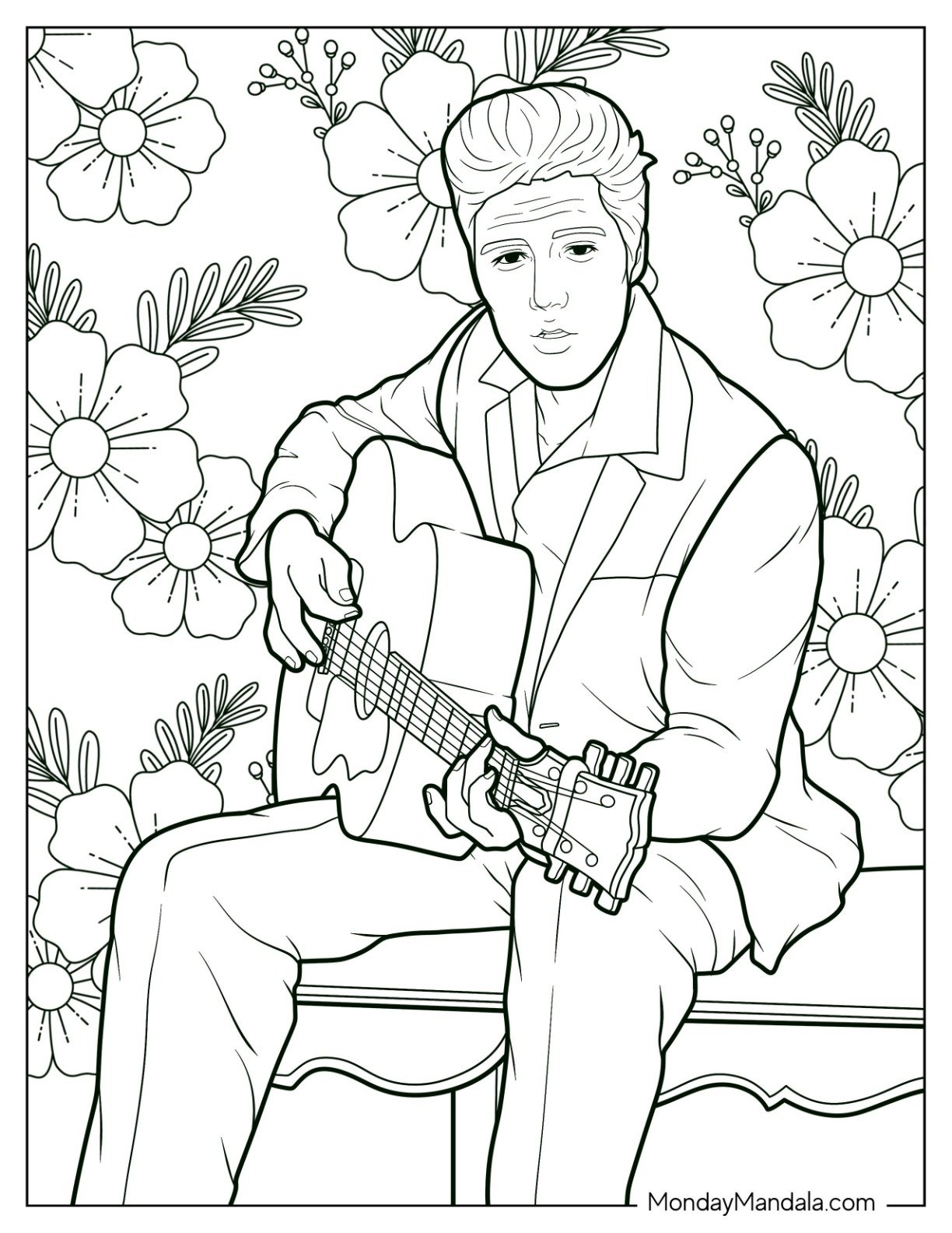 20 Elvis Coloring Pages Free PDF Printables