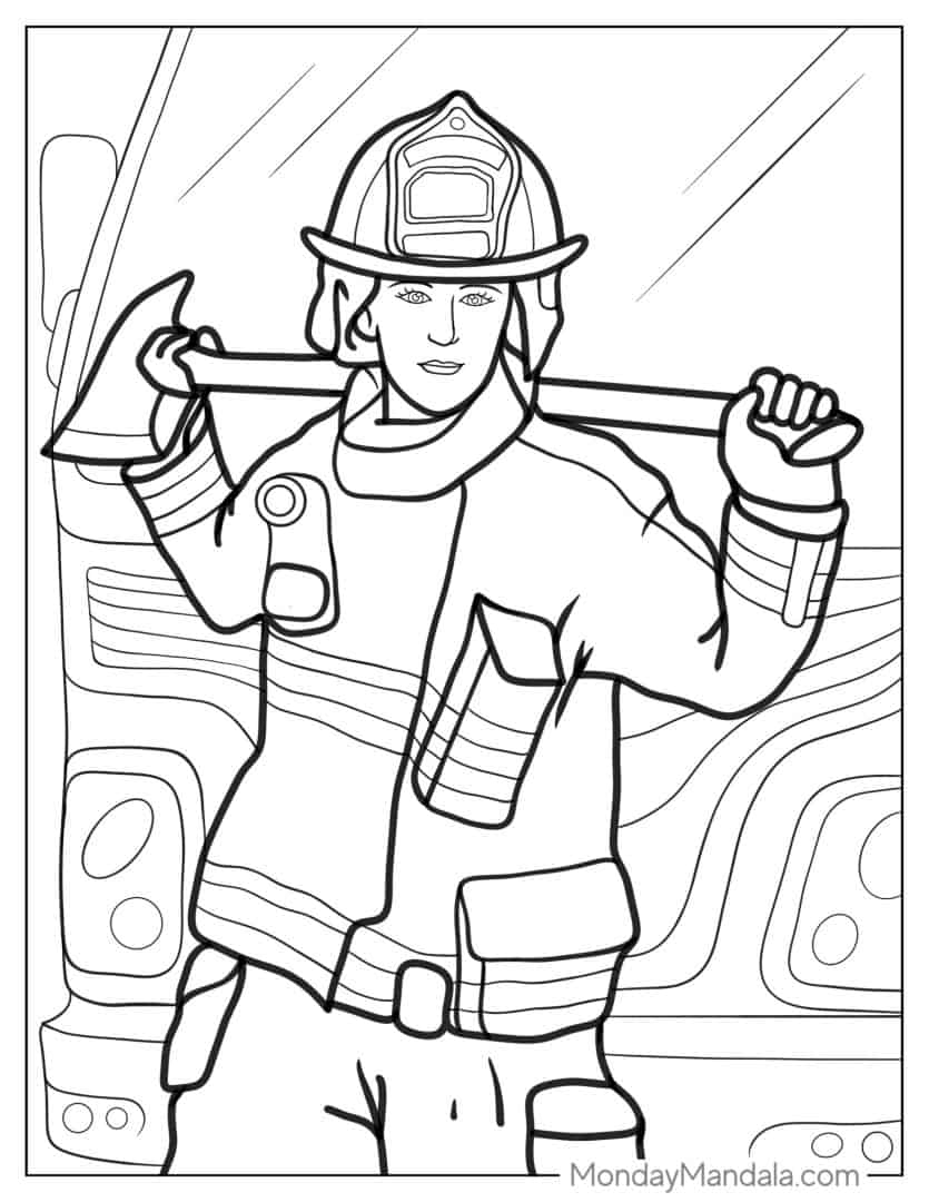 Fireman Printable Coloring Pages
