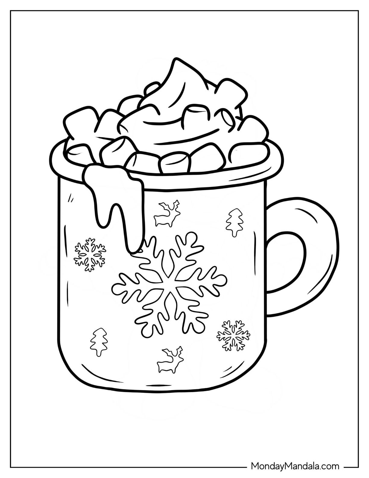 Hot Cocoa Coloring Page