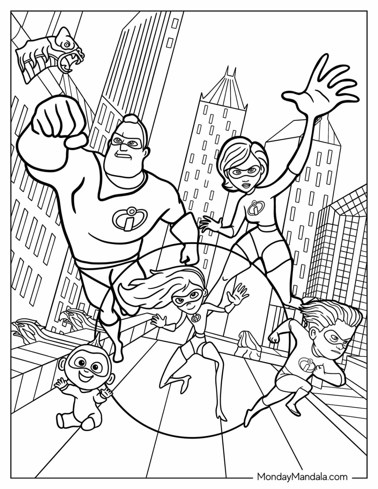 20 Incredibles Coloring Pages Free PDF Printables