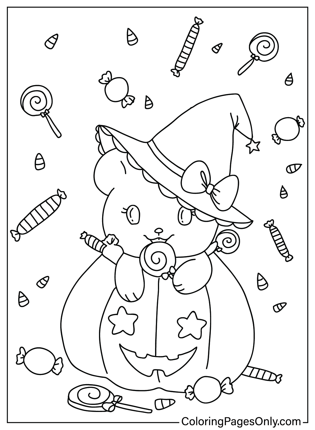 20 Kawaii Halloween Coloring Pages ColoringPagesOnly