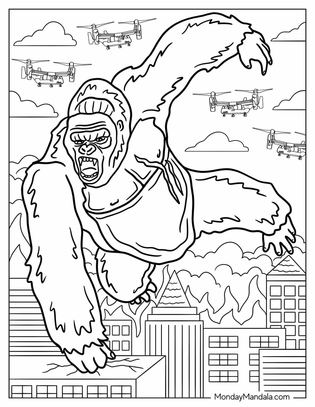 20 King Kong Coloring Pages Free PDF Printables