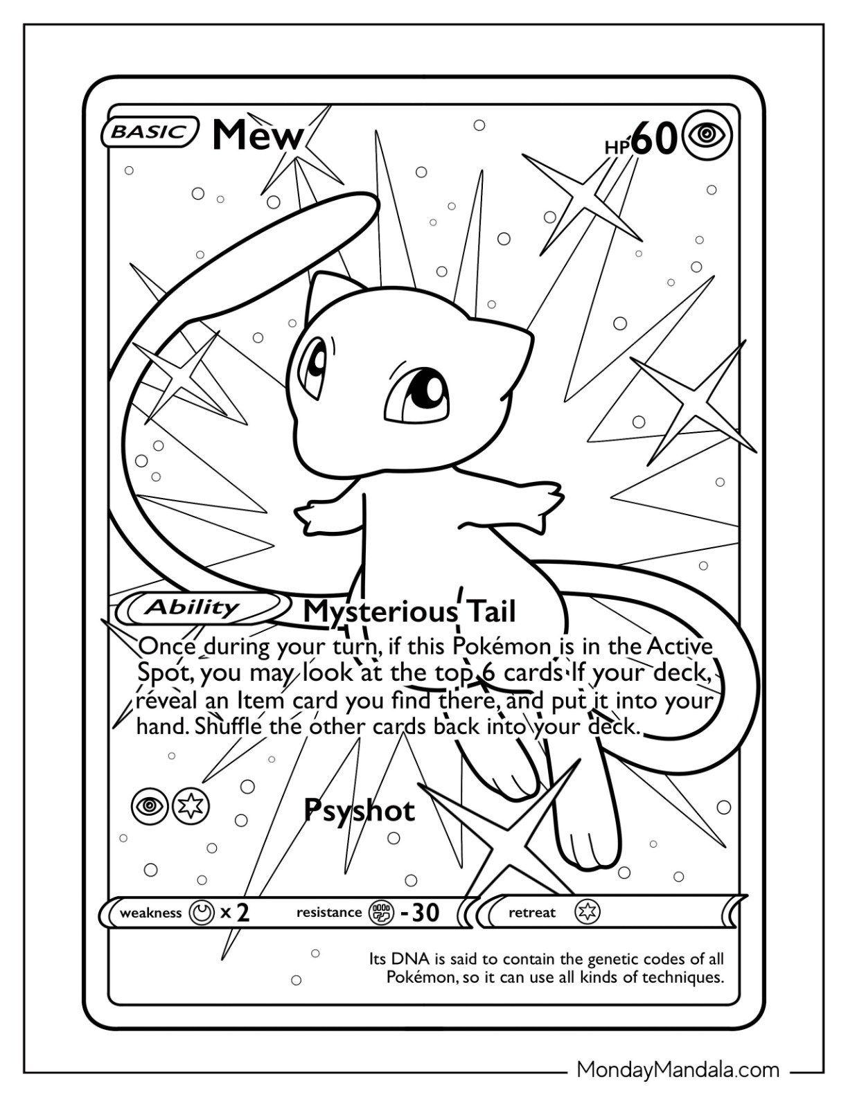20 Mew Coloring Pages Free PDF Printables