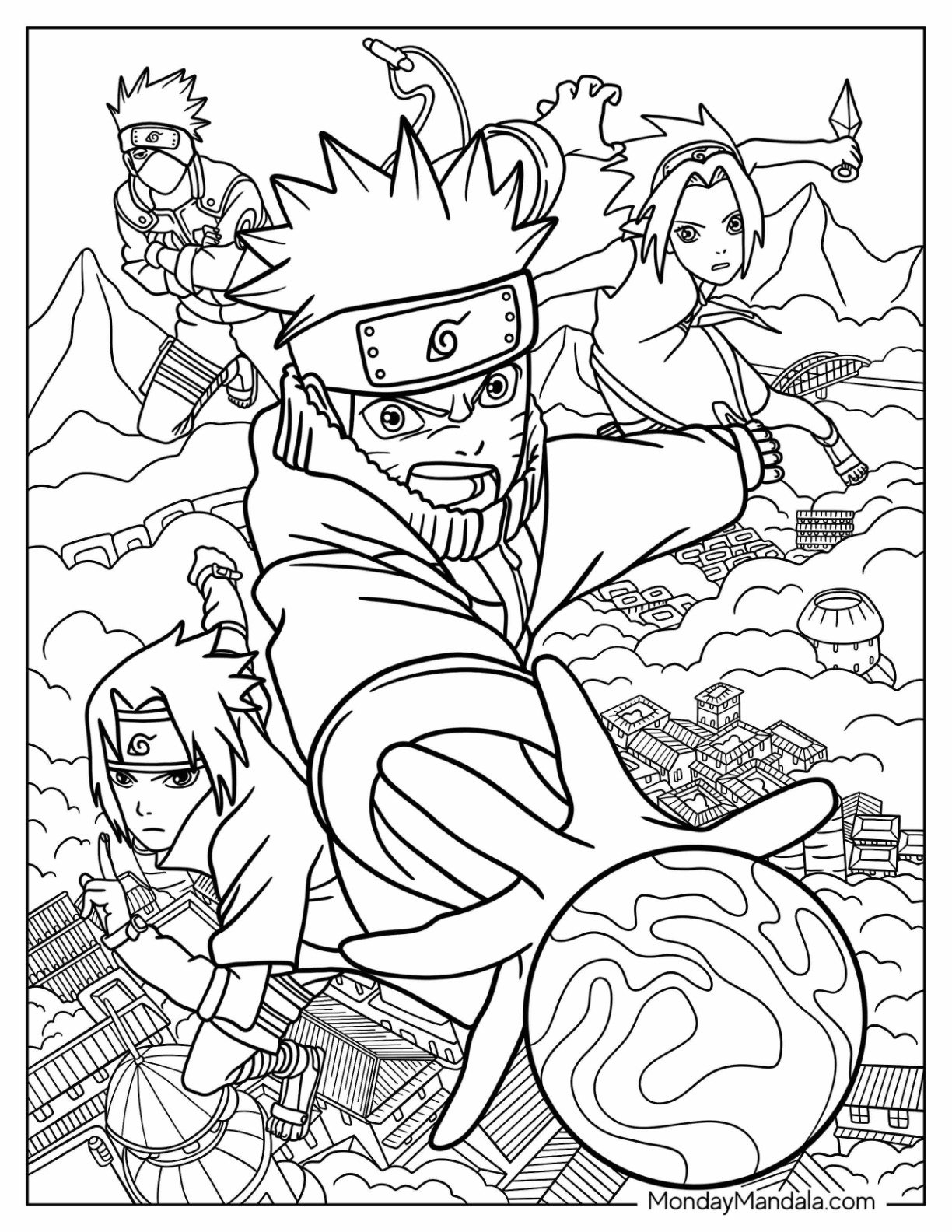 20 Naruto Coloring Pages Free PDF Printables