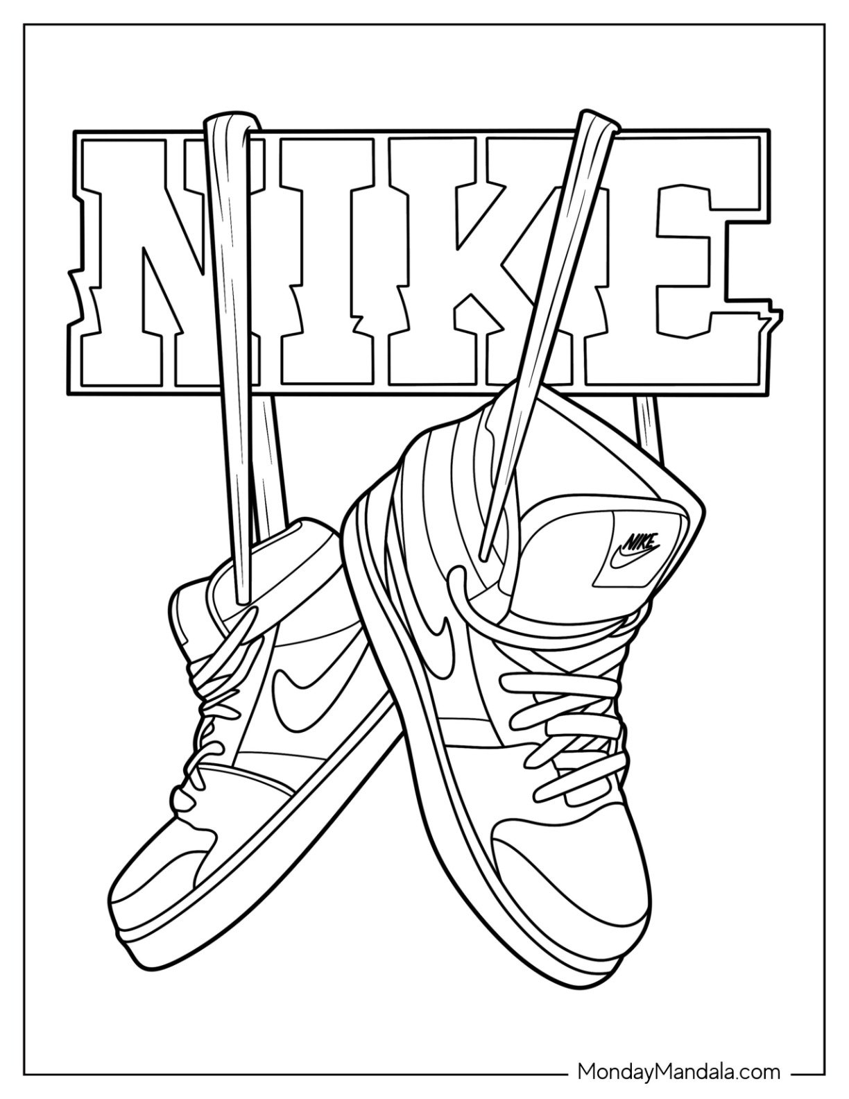 20 Nike Coloring Pages Free PDF Printables