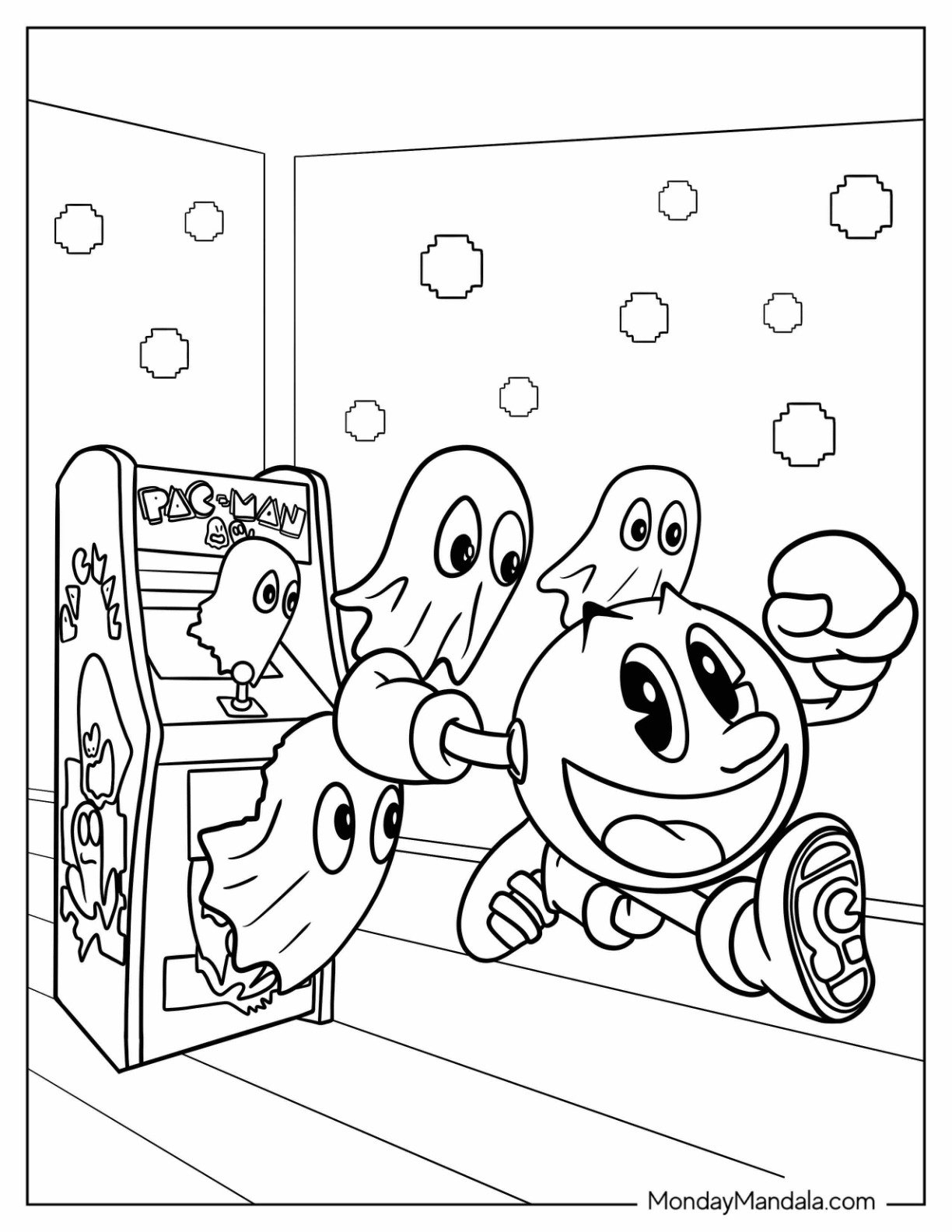 20 Pac Man Coloring Pages Free PDF Printables