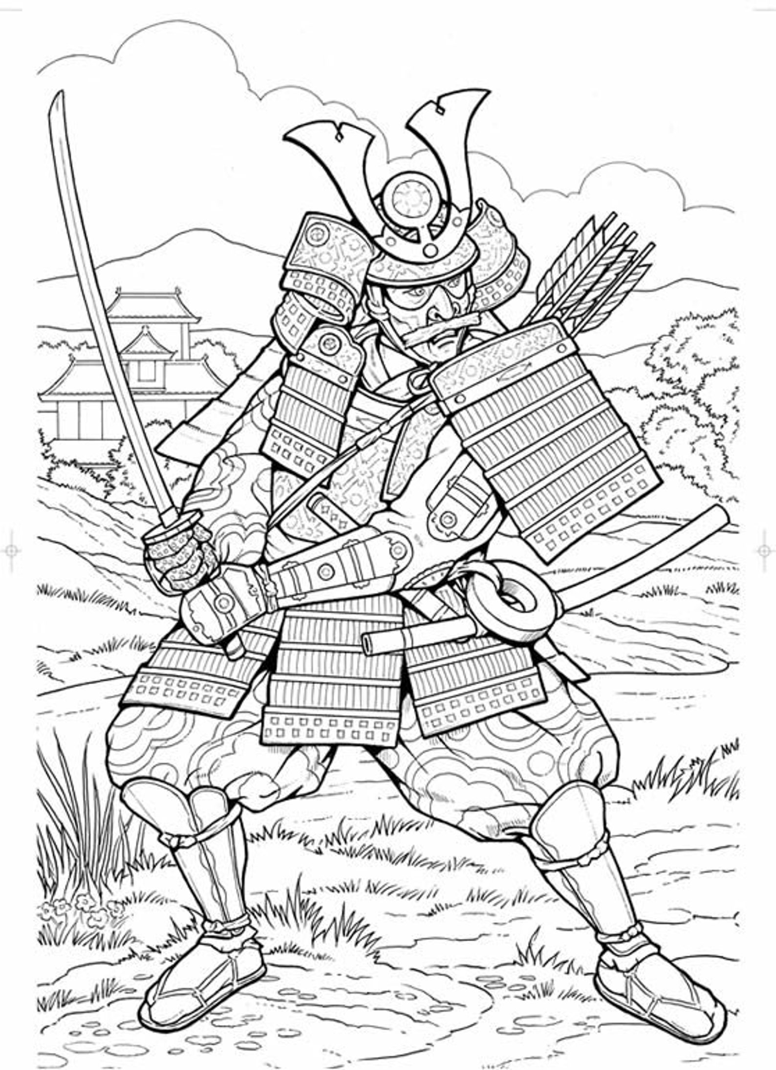 20 Samurai Coloring Pages For Kids Kids Coloring Pages Etsy