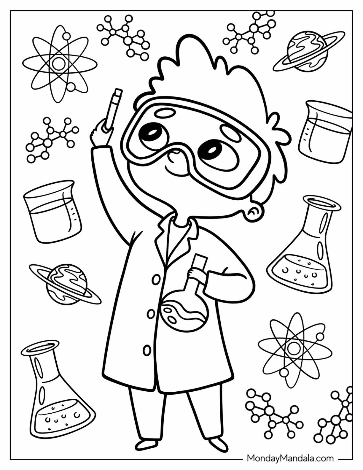 20 Science Coloring Pages Free PDF Printables
