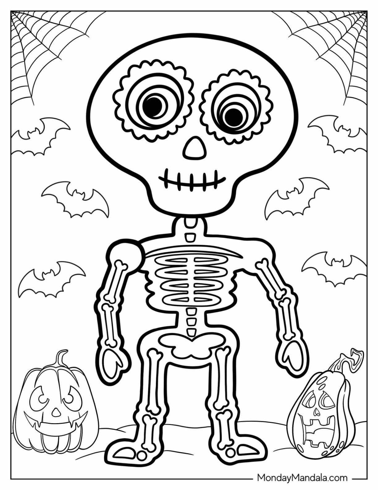 20 Skeleton Coloring Pages Free PDF Printables