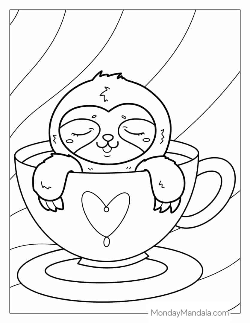 Printable Coloring Pages Sloth