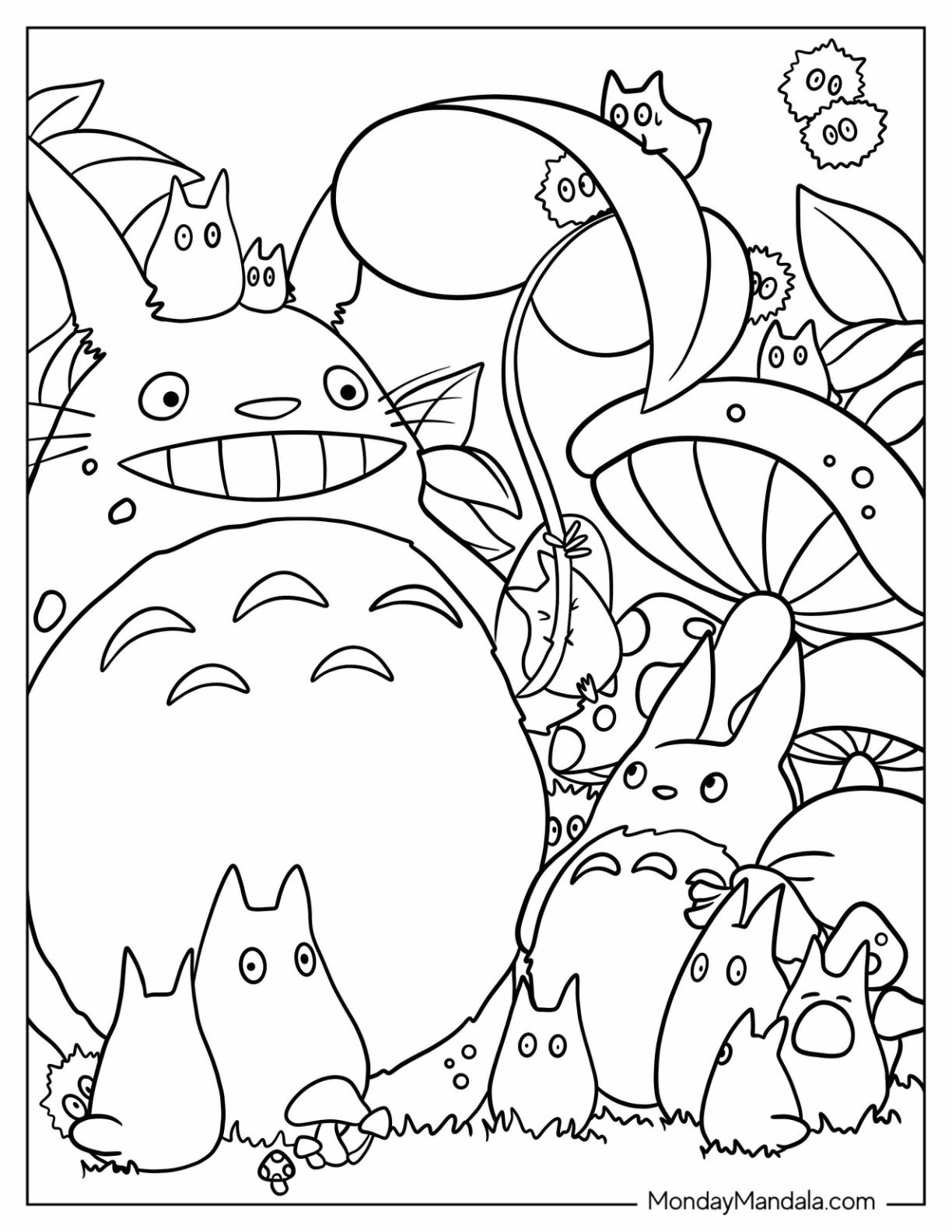 20 Totoro Coloring Pages Free PDF Printables
