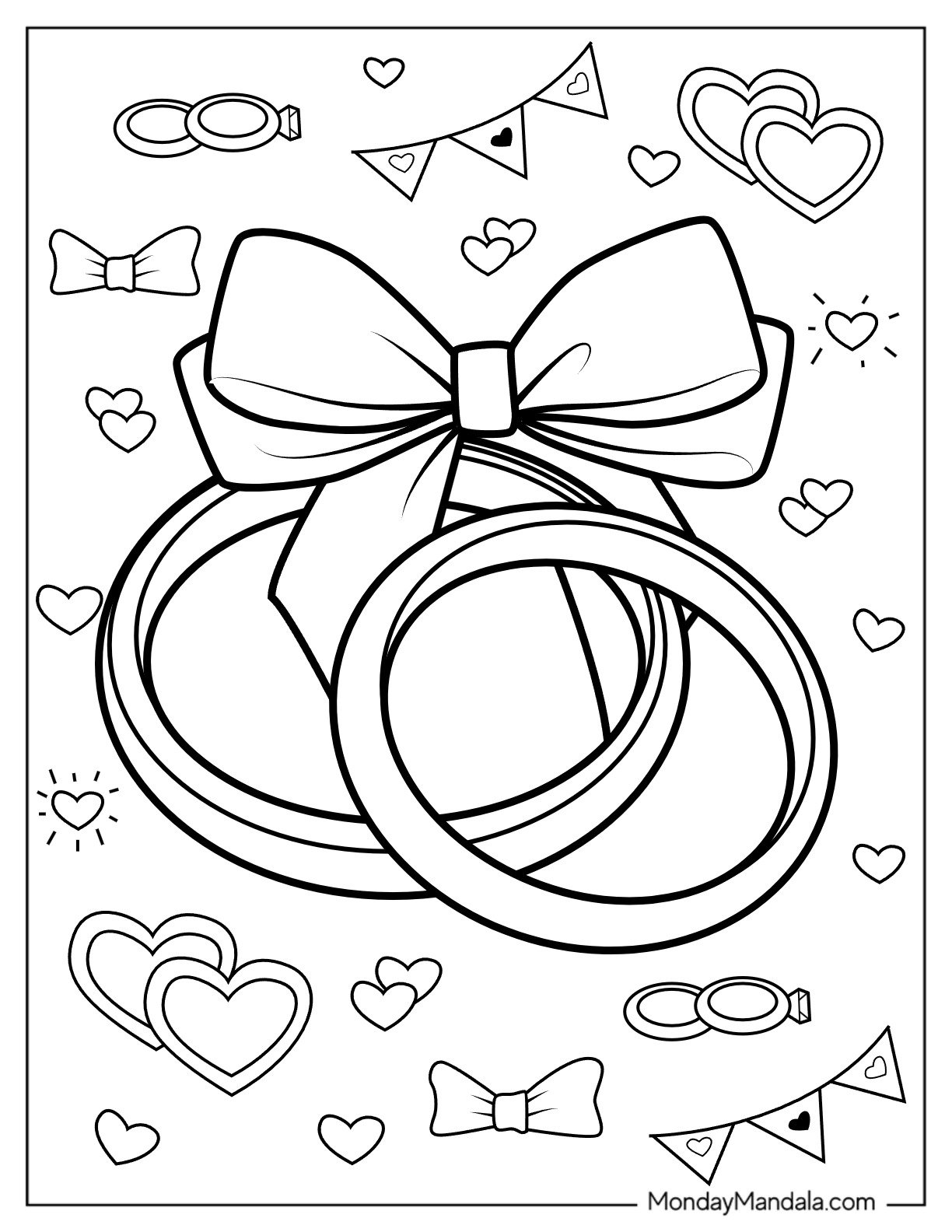 20 Wedding Coloring Pages Free PDF Printables