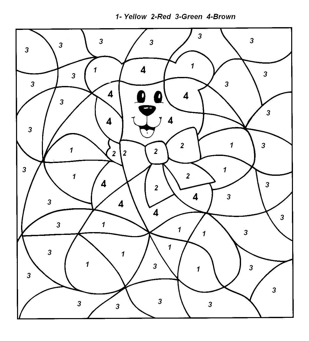 21 Free Printable Color By Number Pages For Kindergarten Free Coloring Pages
