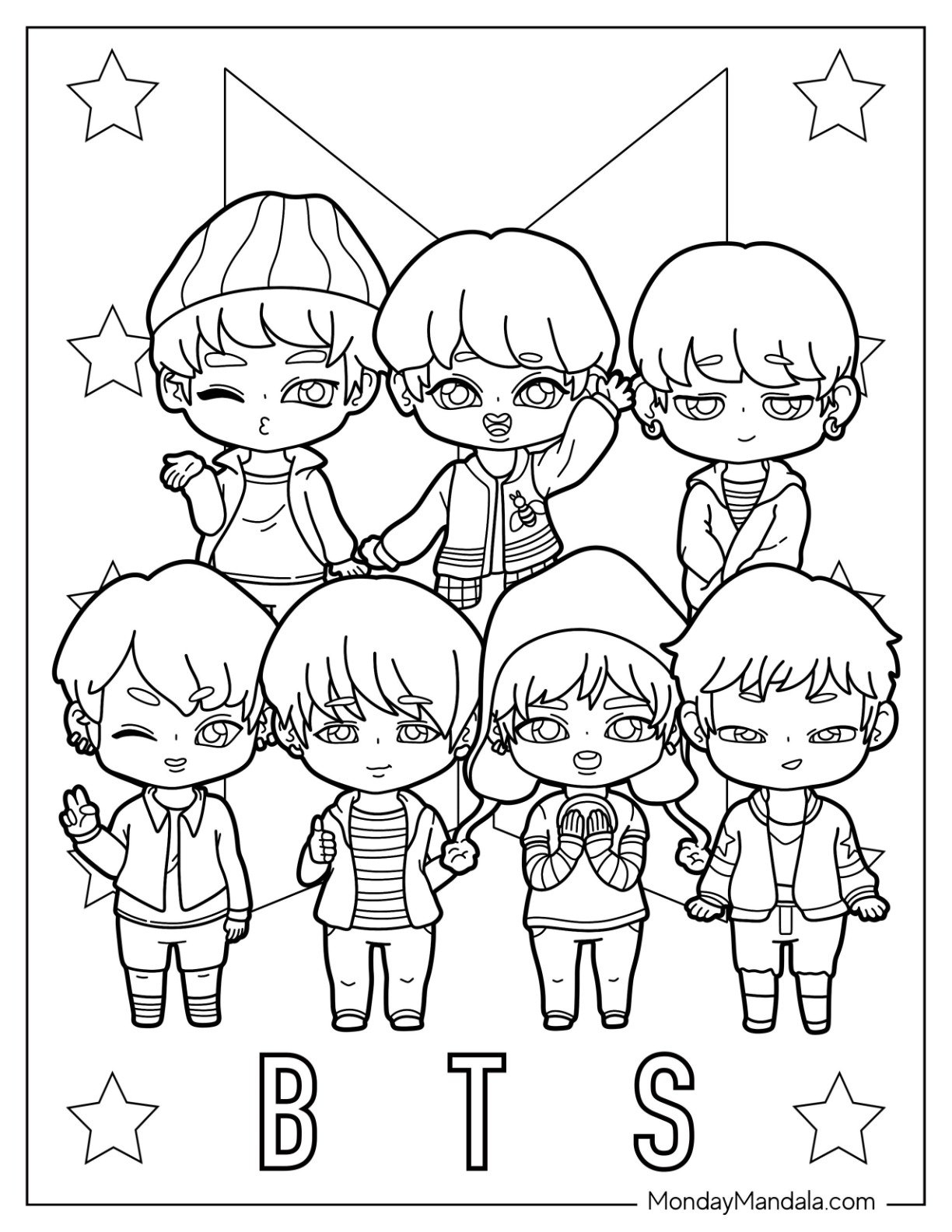 22 BTS Coloring Pages Free PDF Printables