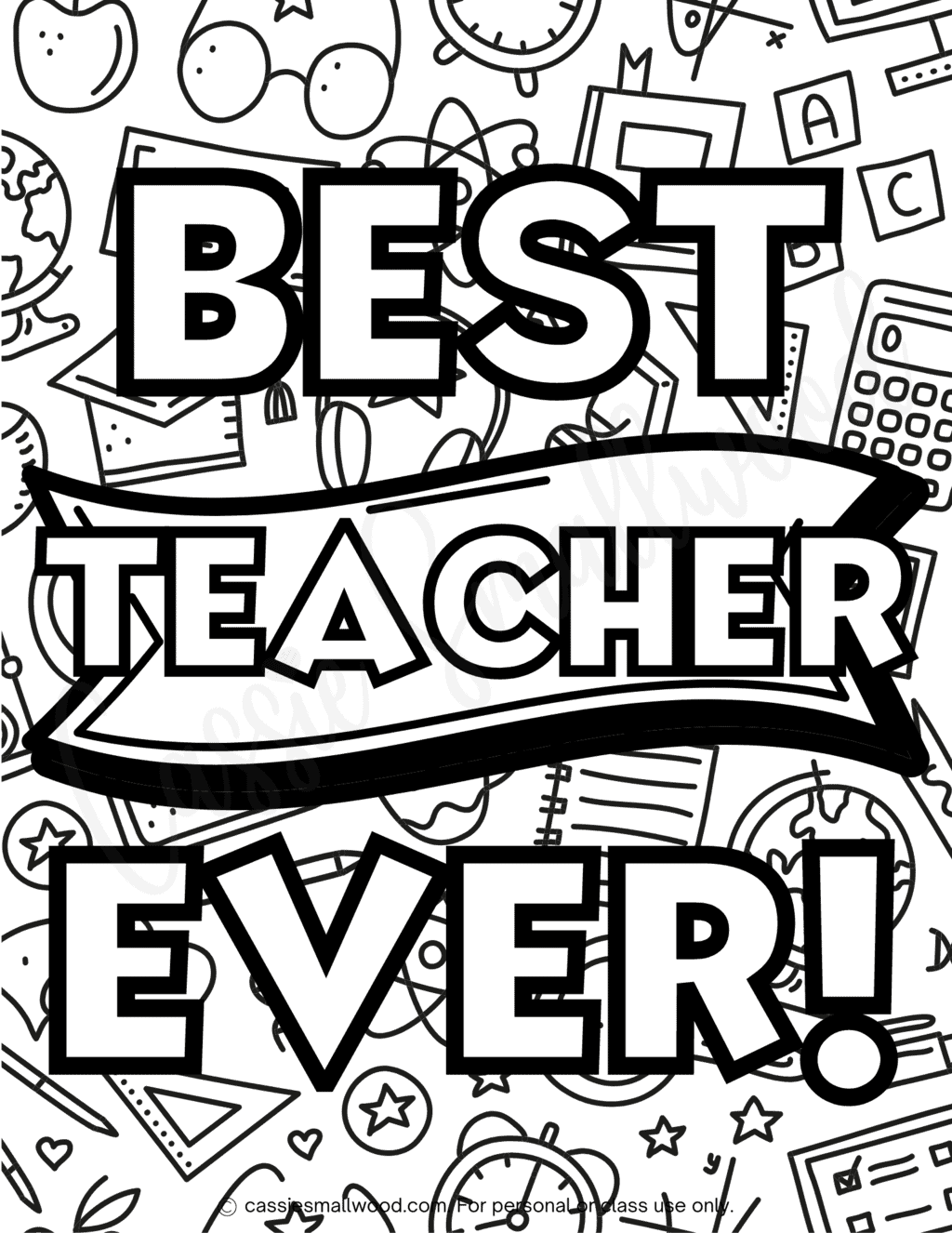22 Cute Teacher Appreciation Coloring Pages And Cards Cassie Smallwood