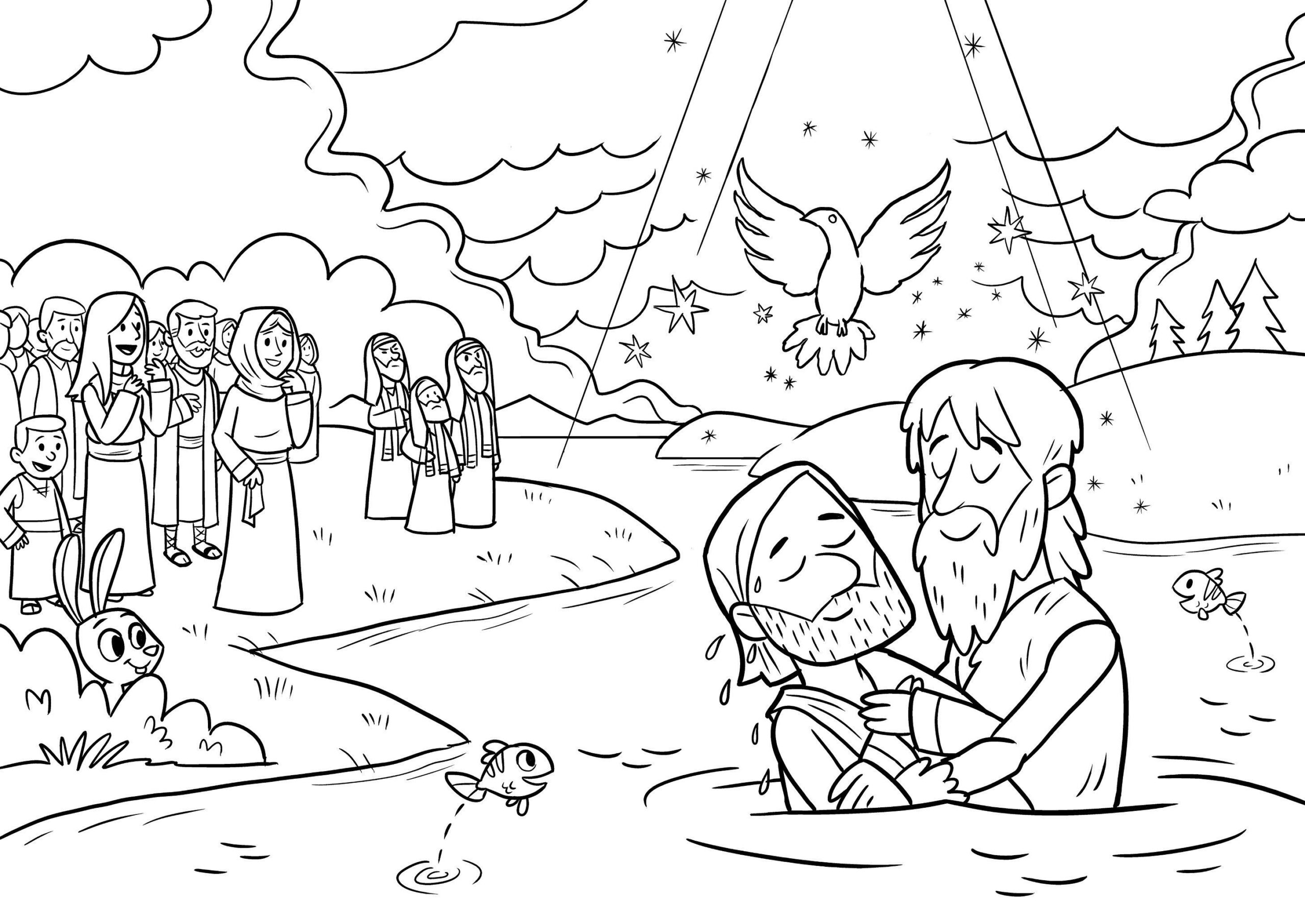 22 Jesus Baptism Story For Kids Free Coloring Pages