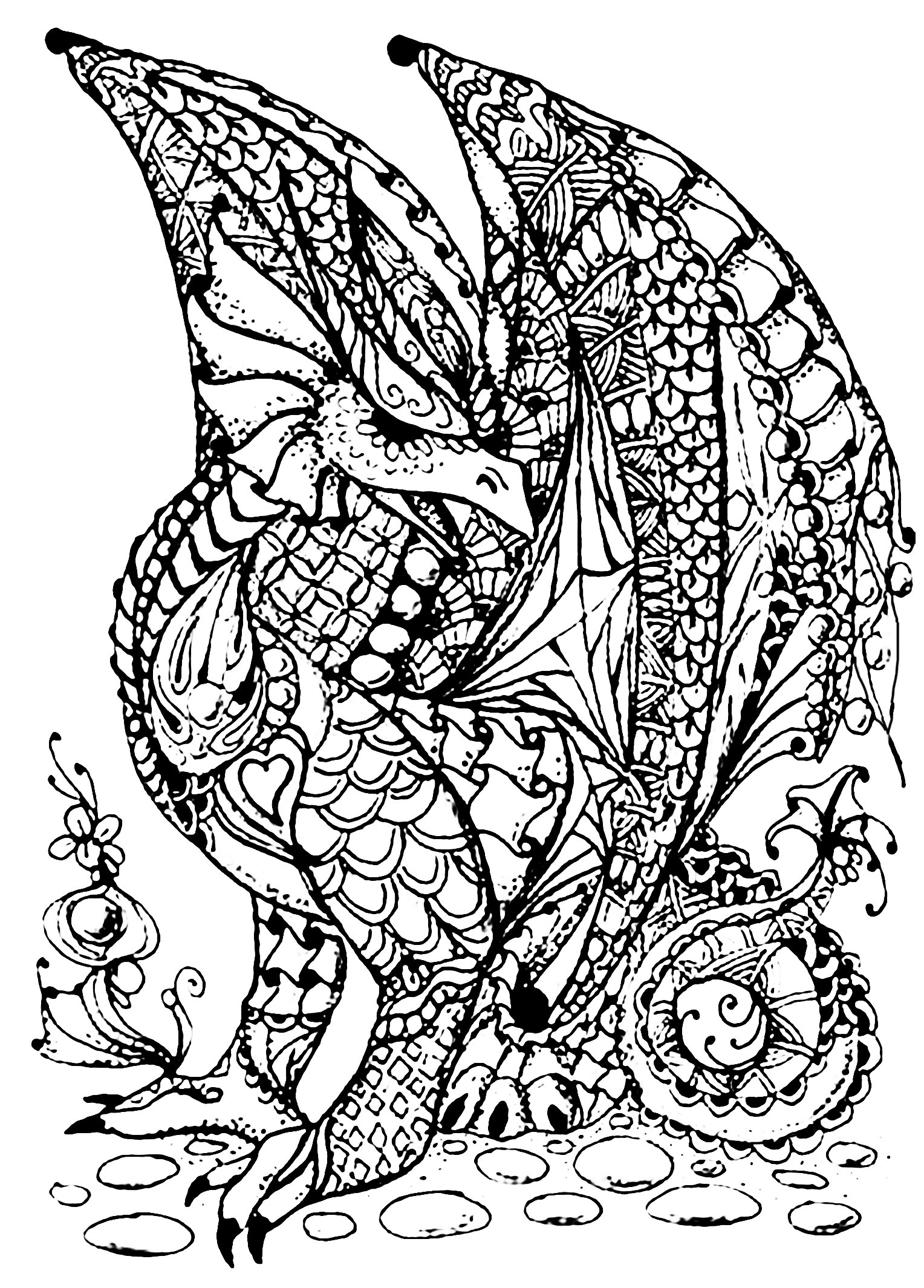 23 Best Coloring Pages For Adults Dragons Home Family Style And Art Ideas