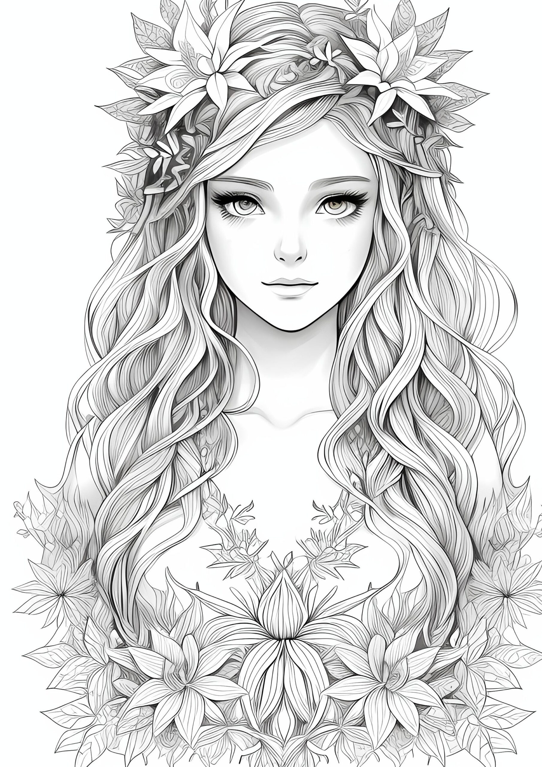 23 Forest Fairies Coloring Pages Adults Kids Instant Download Grayscale Gift Printable Art