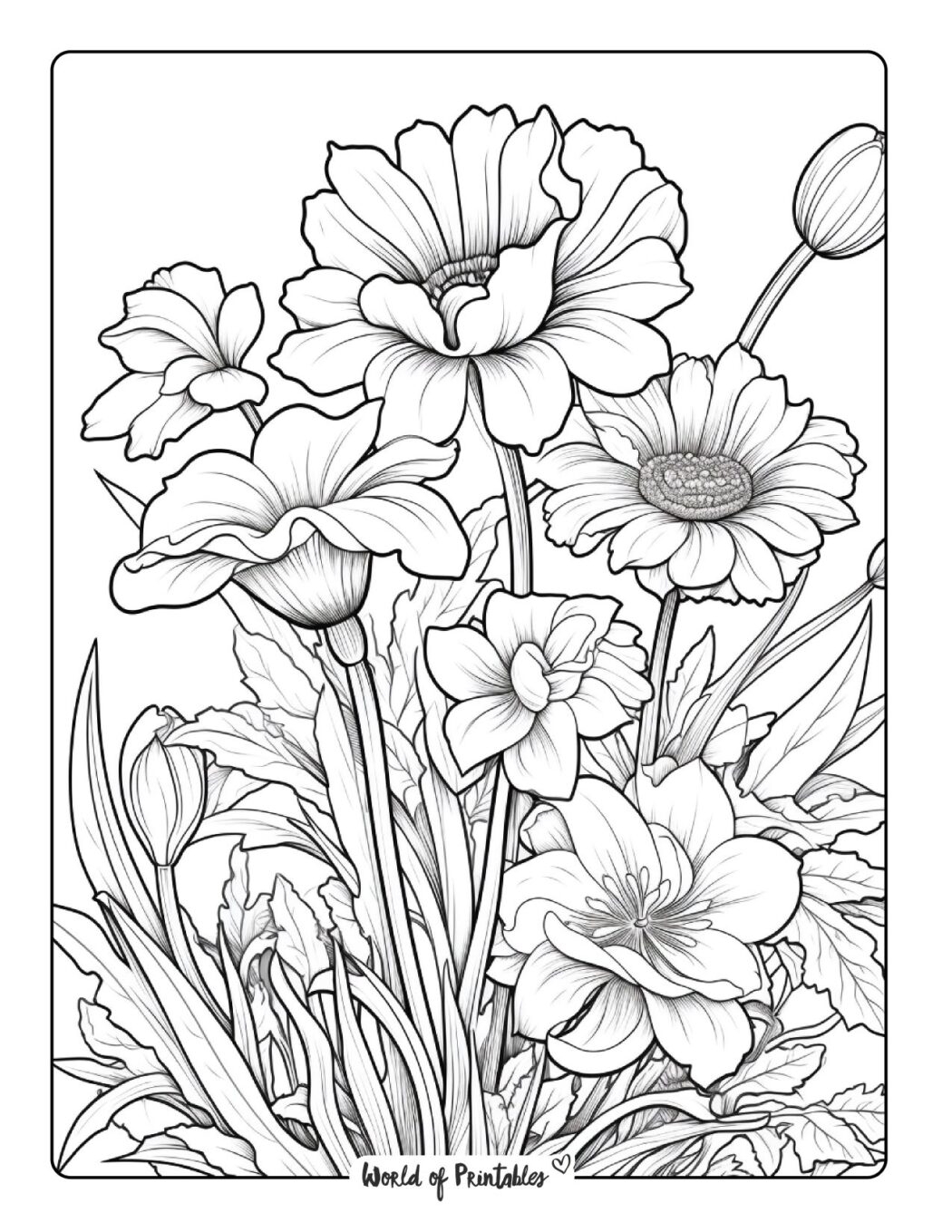 Flower Coloring Pages For Adults