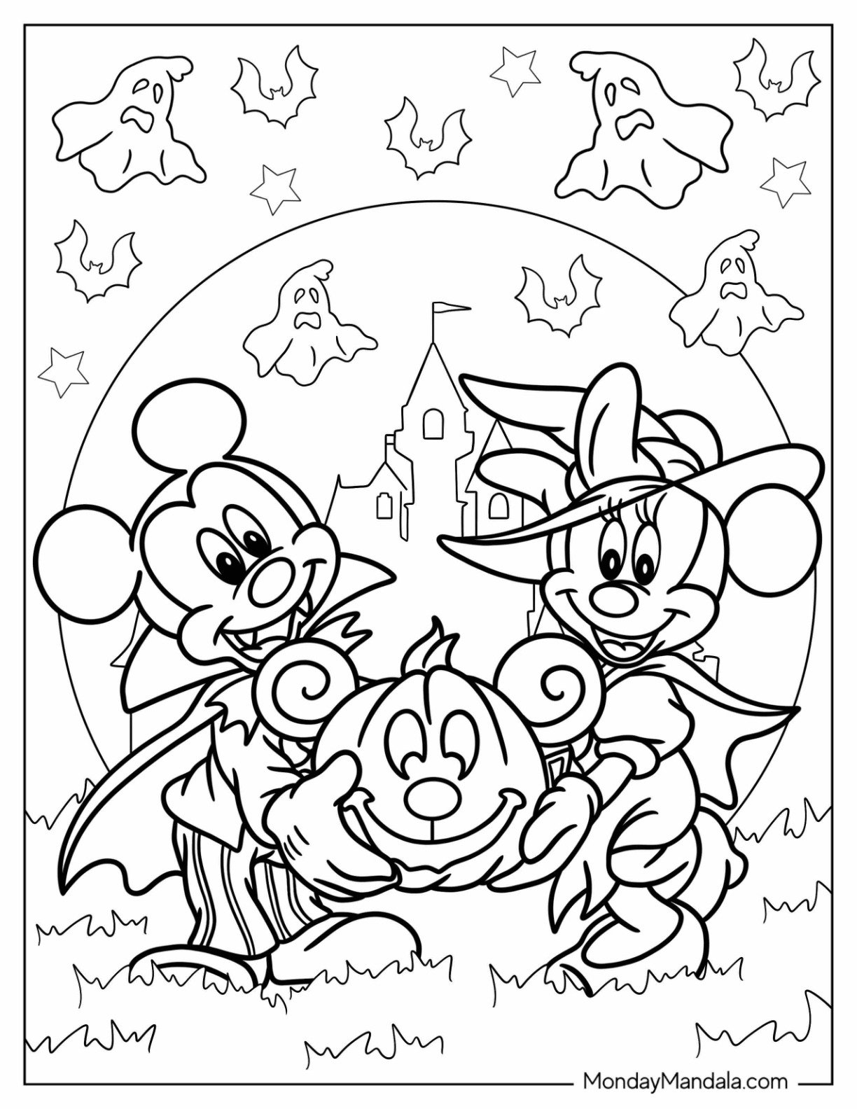 24 Disney Halloween Coloring Pages Free PDF Printables