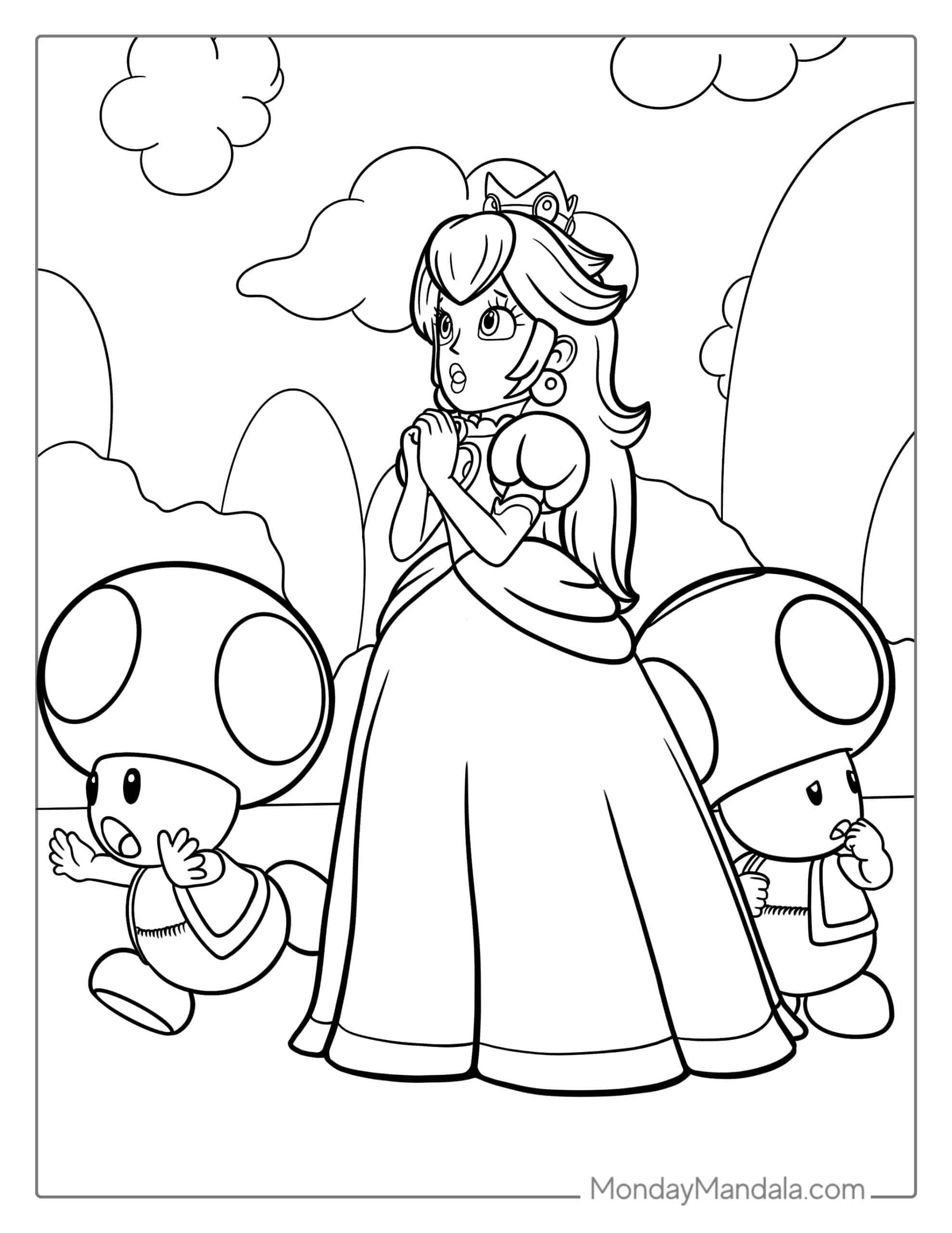 25 Princess Peach Coloring Pages Free PDF Printables Princess Coloring Pages Disney