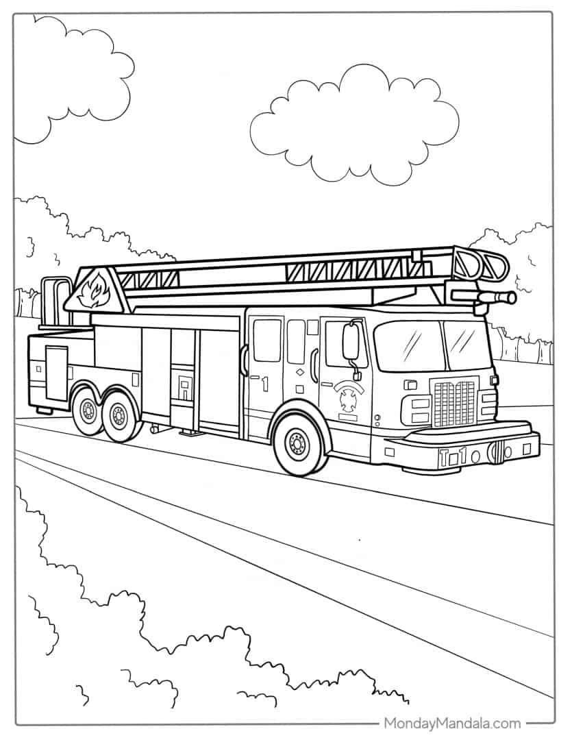 Fire Truck Coloring Pages Printable