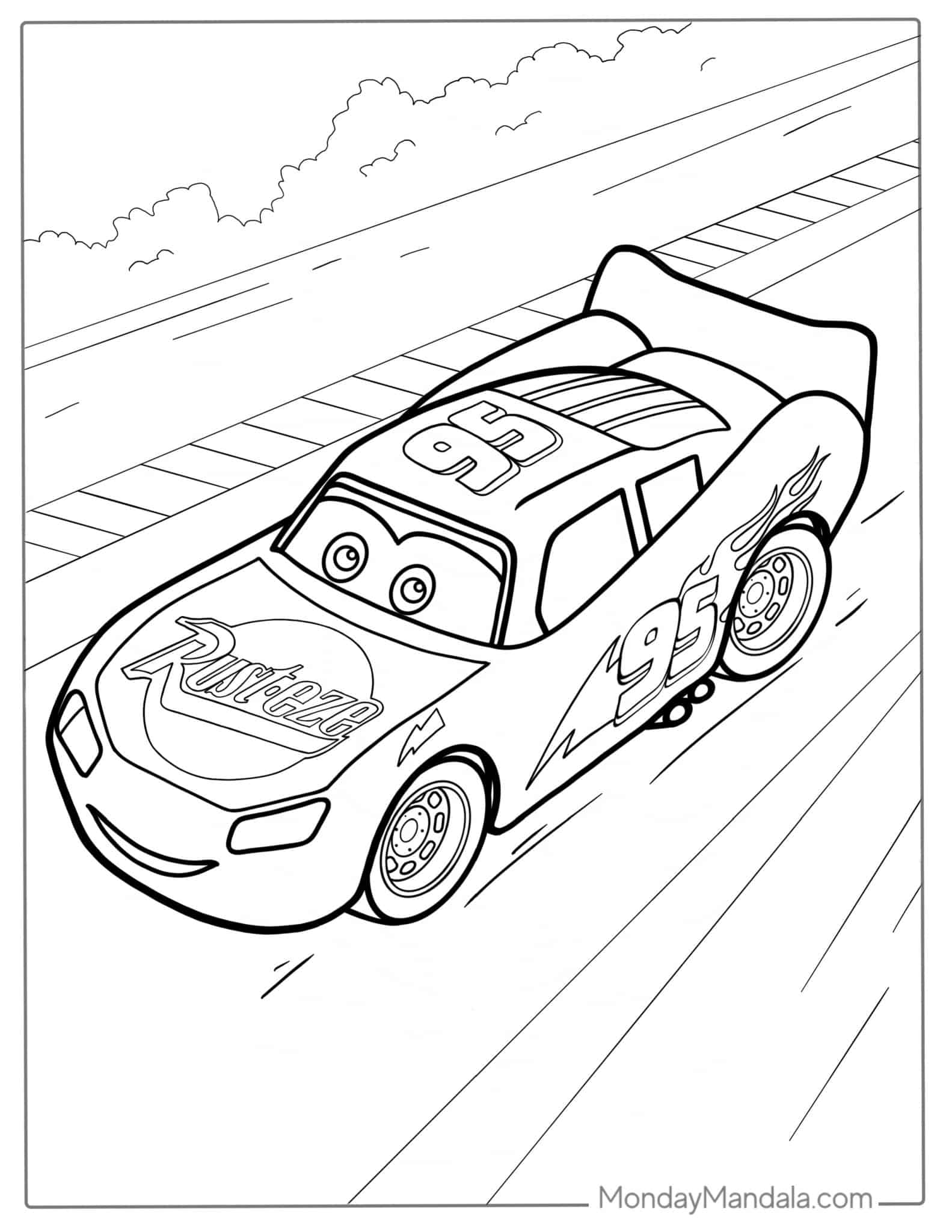 Lightning Mcqueen Coloring Page Free