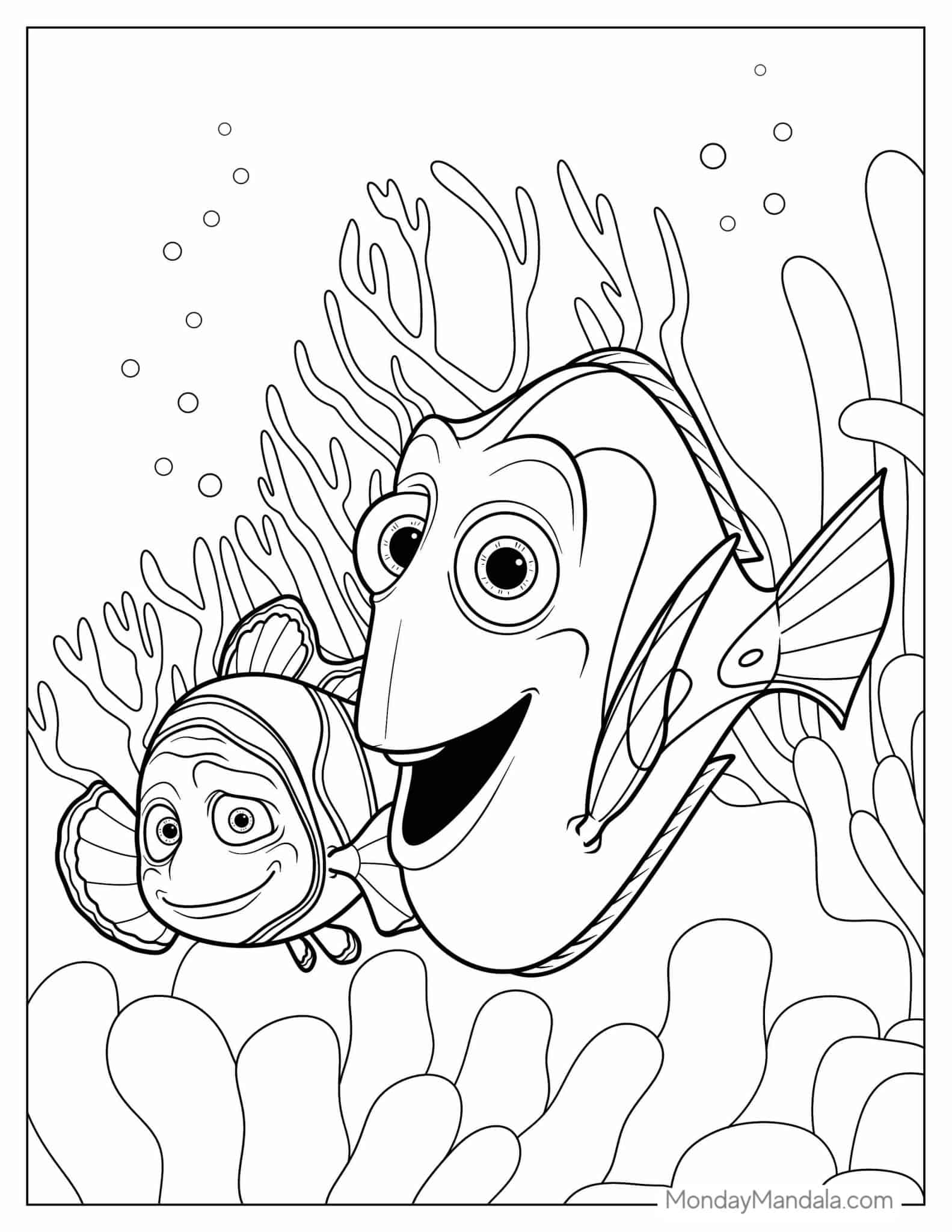28 Finding Nemo Coloring Pages Free PDF Printables
