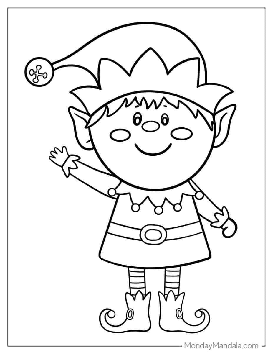 30 Elf Coloring Pages Free PDF PRintables