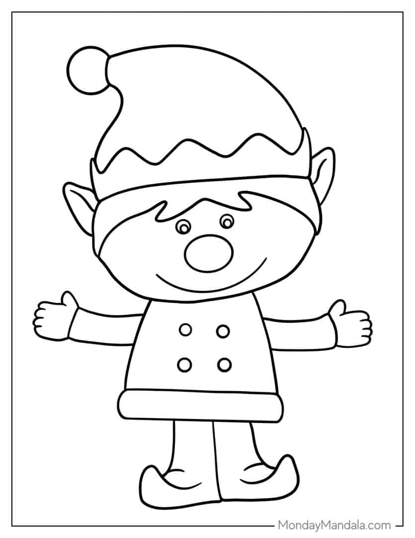 30 Elf Coloring Pages Free PDF PRintables