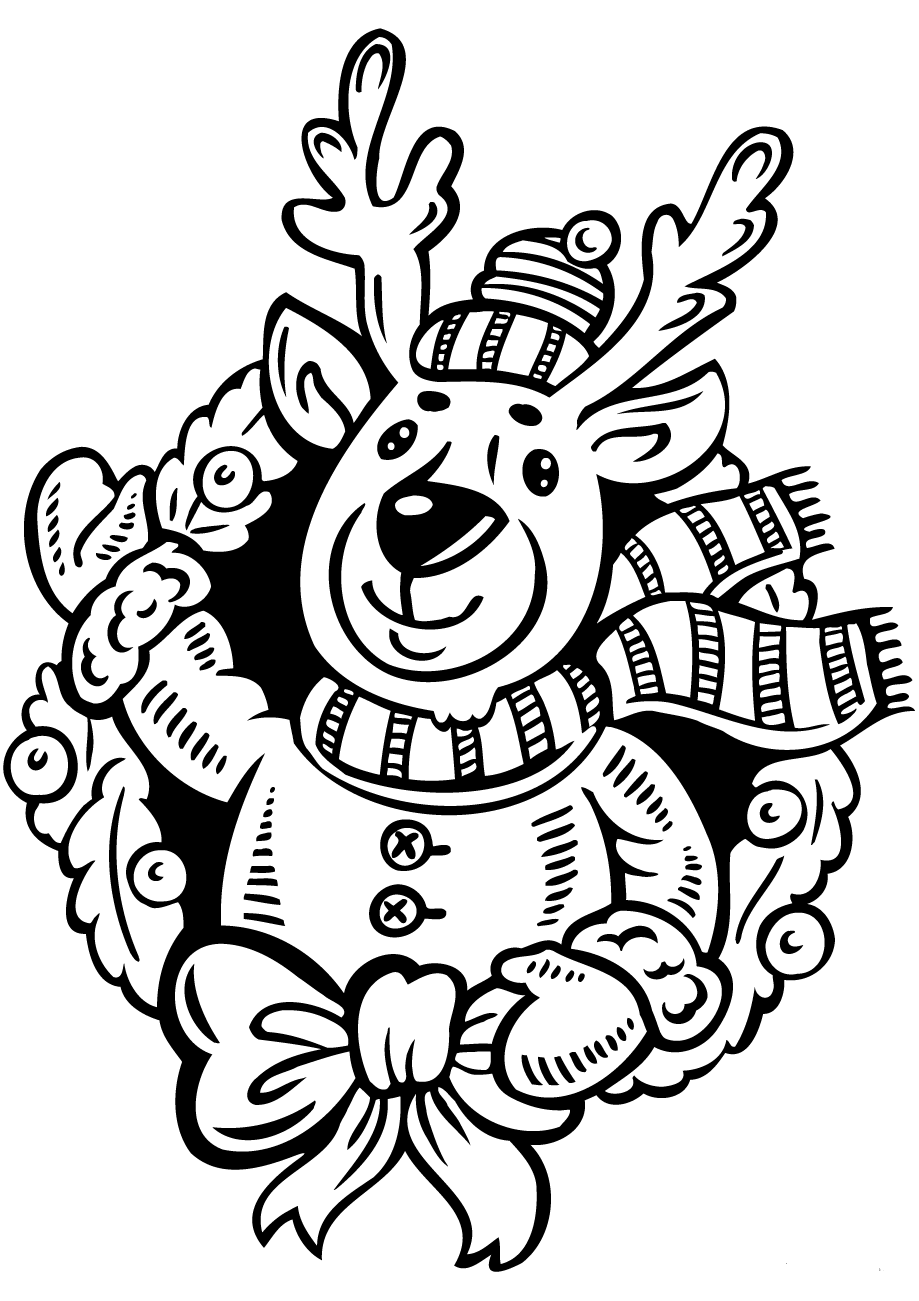 30 Free Christmas Wreath Coloring Pages Printable