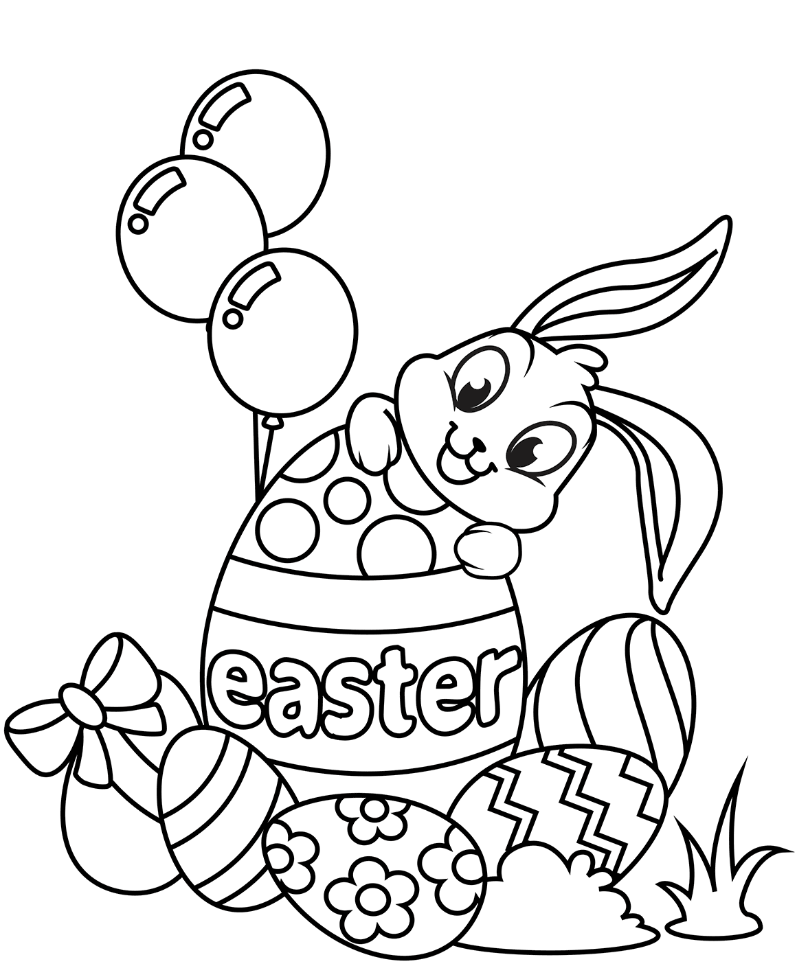 30 Free Easter Bunny Coloring Pages Printable