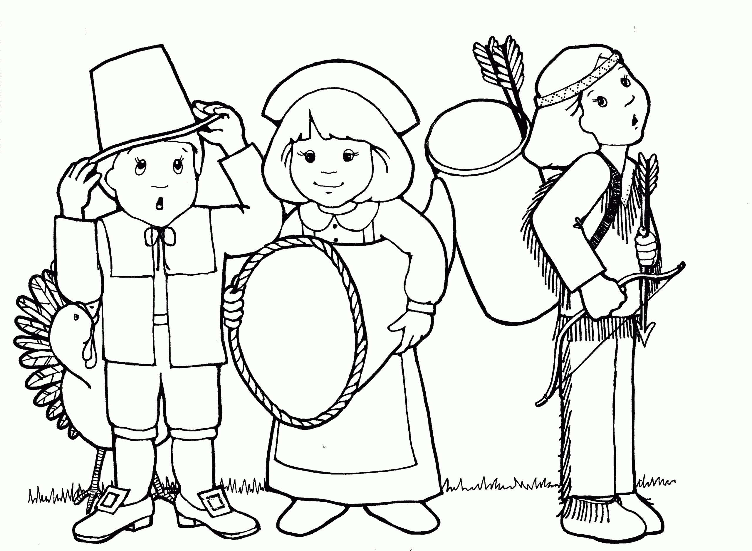 30 Free Printable Thanksgiving Pilgrims Coloring Pages