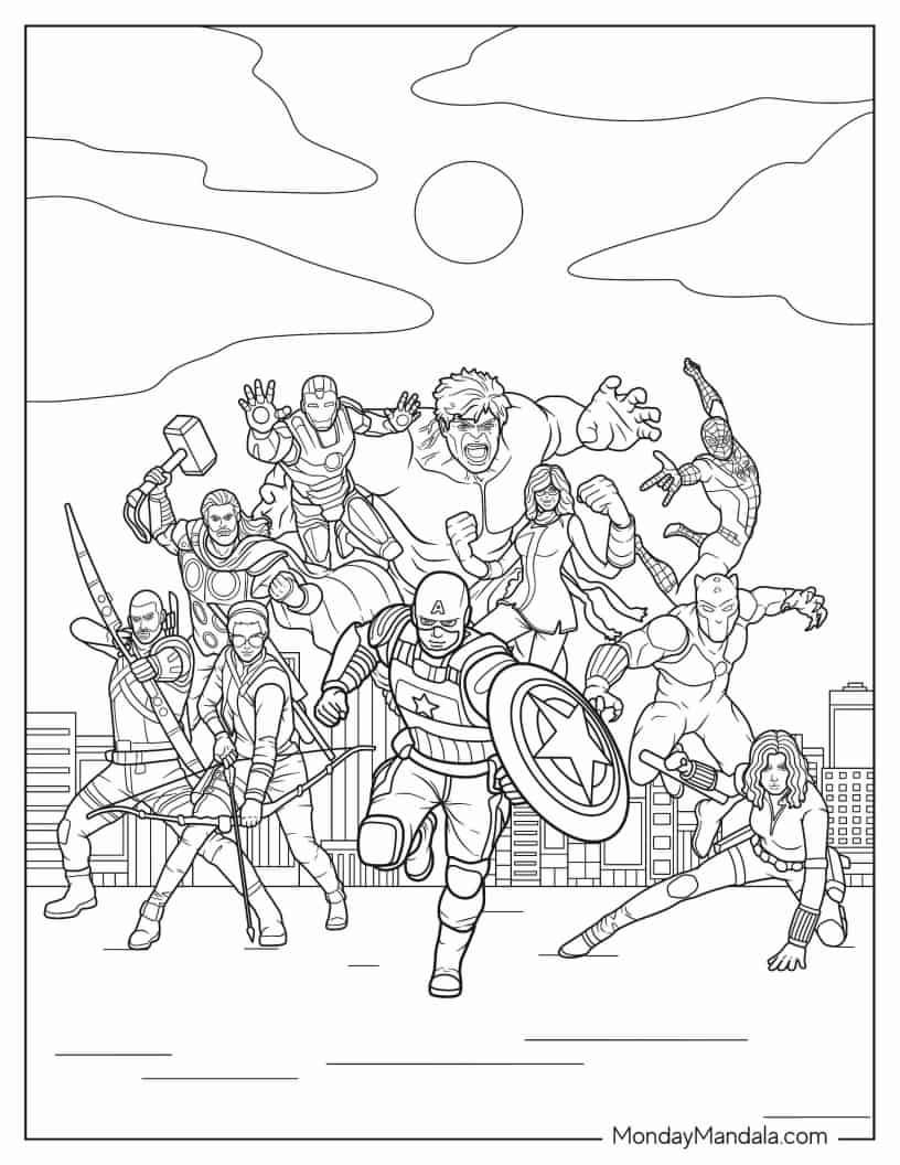 30 Marvel Avengers Coloring Pages Free PDF Printables Avengers Coloring Pages Avengers