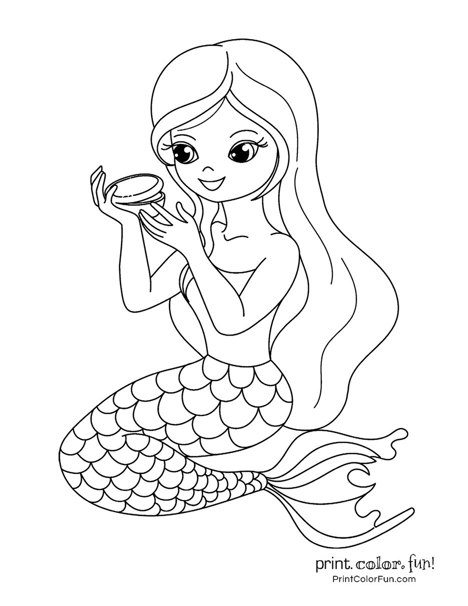 Free Mermaid Coloring Pages