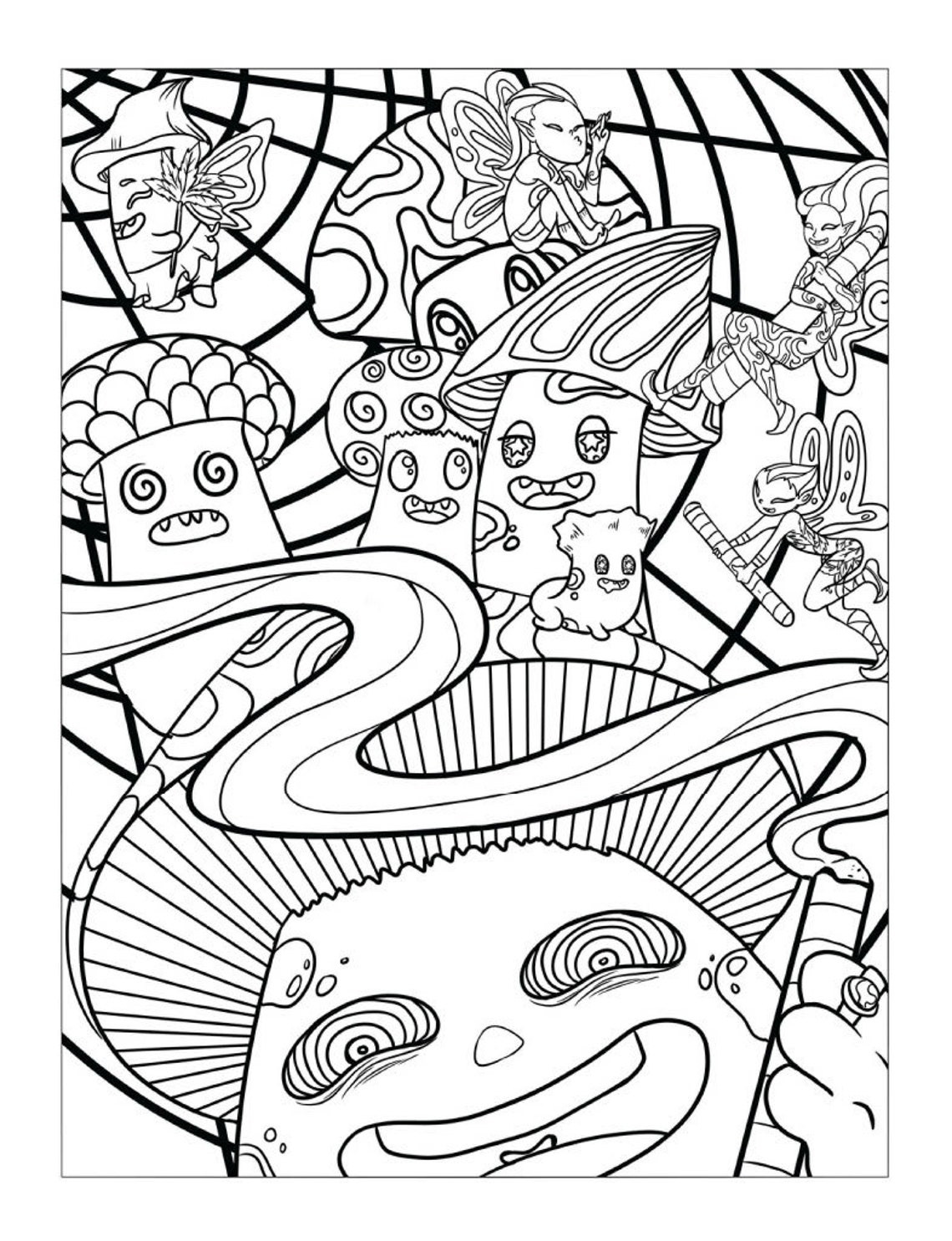 30 Page Psychedelic Trippy Adult Coloring Book Digital Instant Download Printable Etsy UK