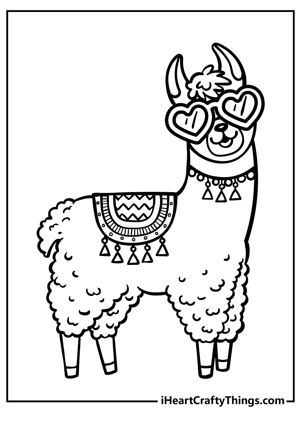 Kawaii Llama Coloring Pages