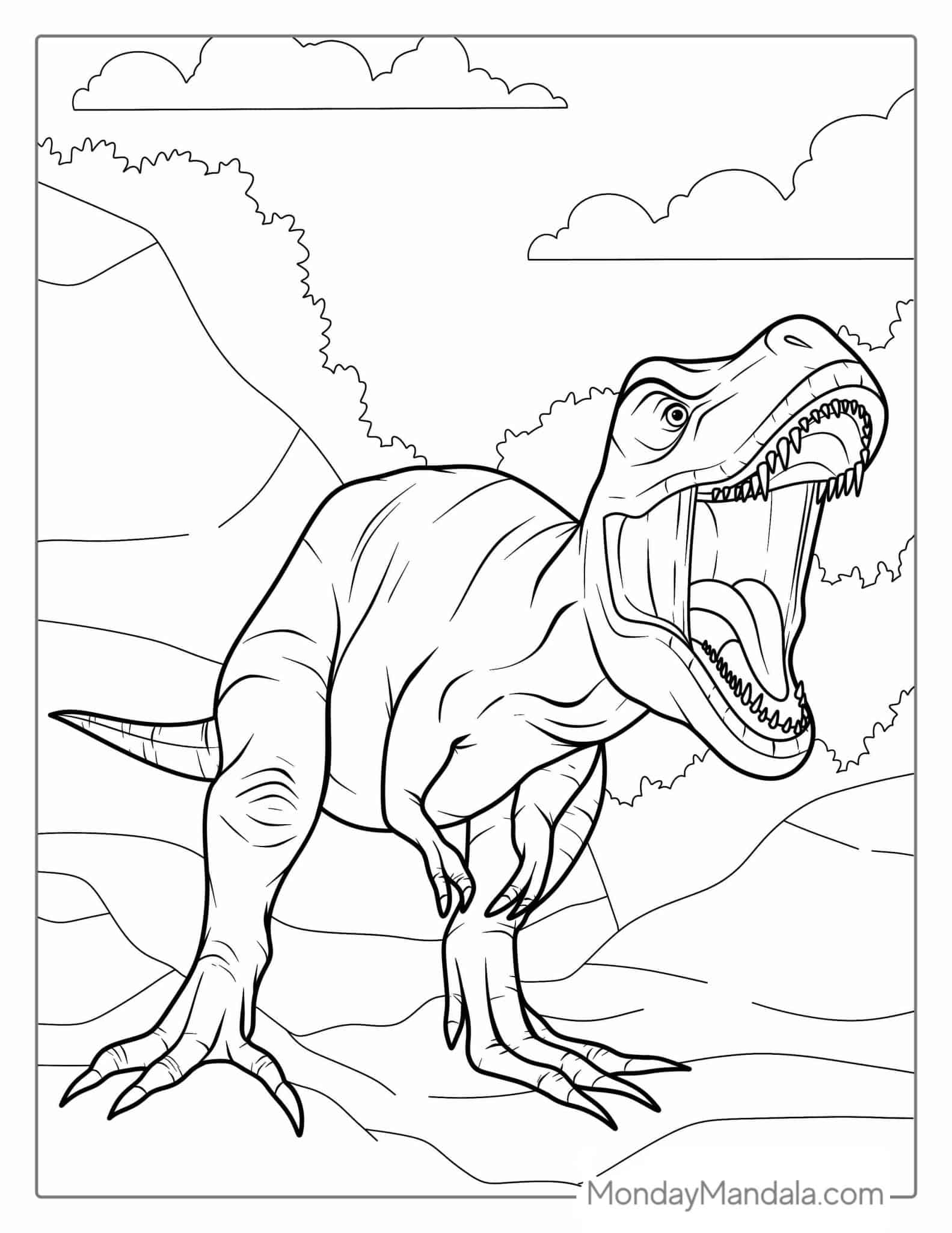 32 T Rex Coloring Pages Free PDF Printables
