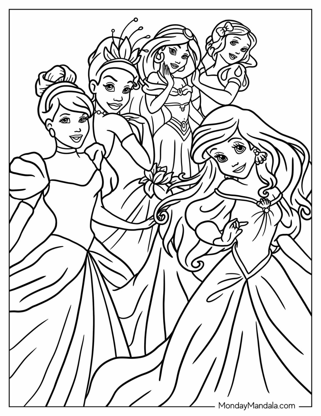 36 Disney Princess Coloring Pages Free PDF Printables