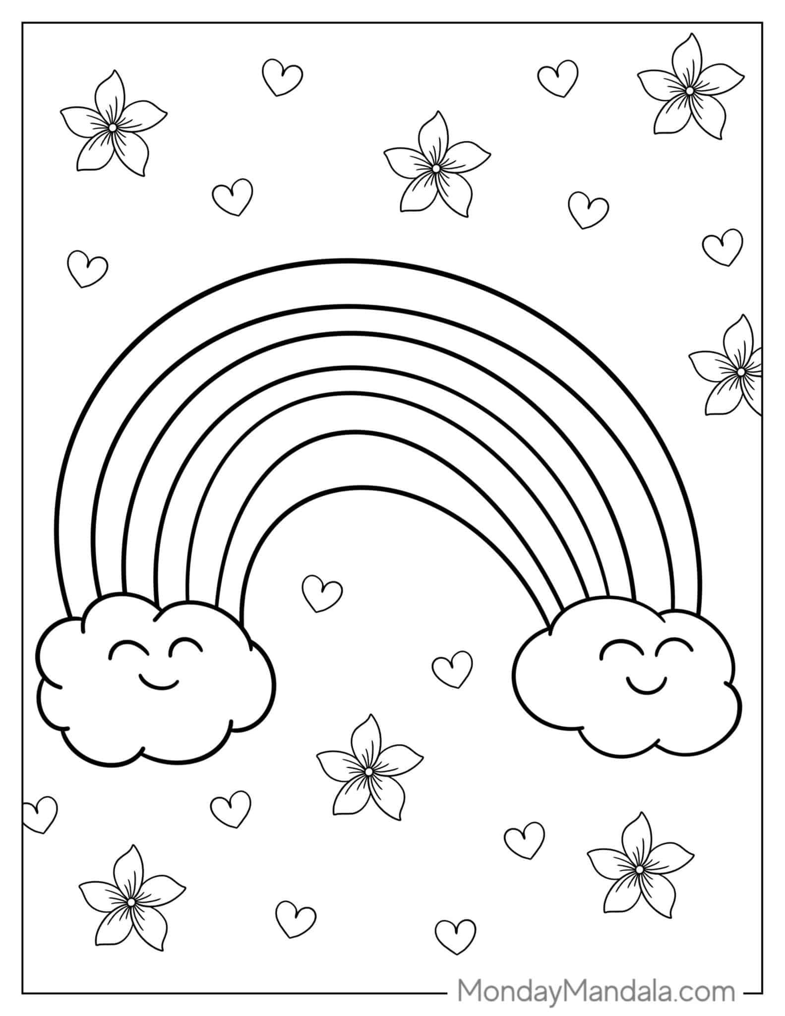 36 Rainbow Coloring Pages Free PDF Printables