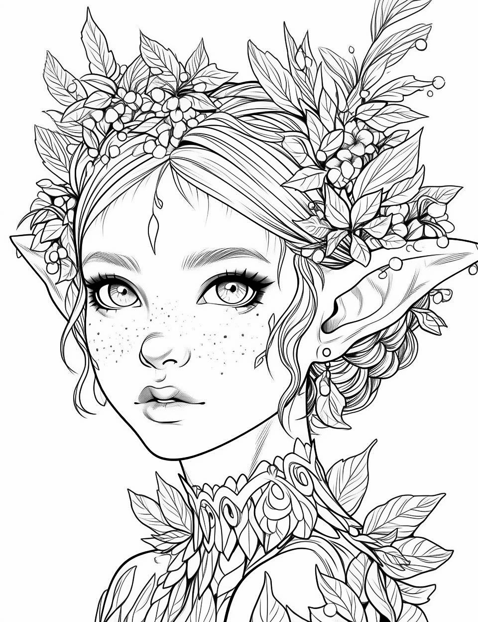38 Stunning Elf Coloring Pages For Kids And Adults Our Mindful Life