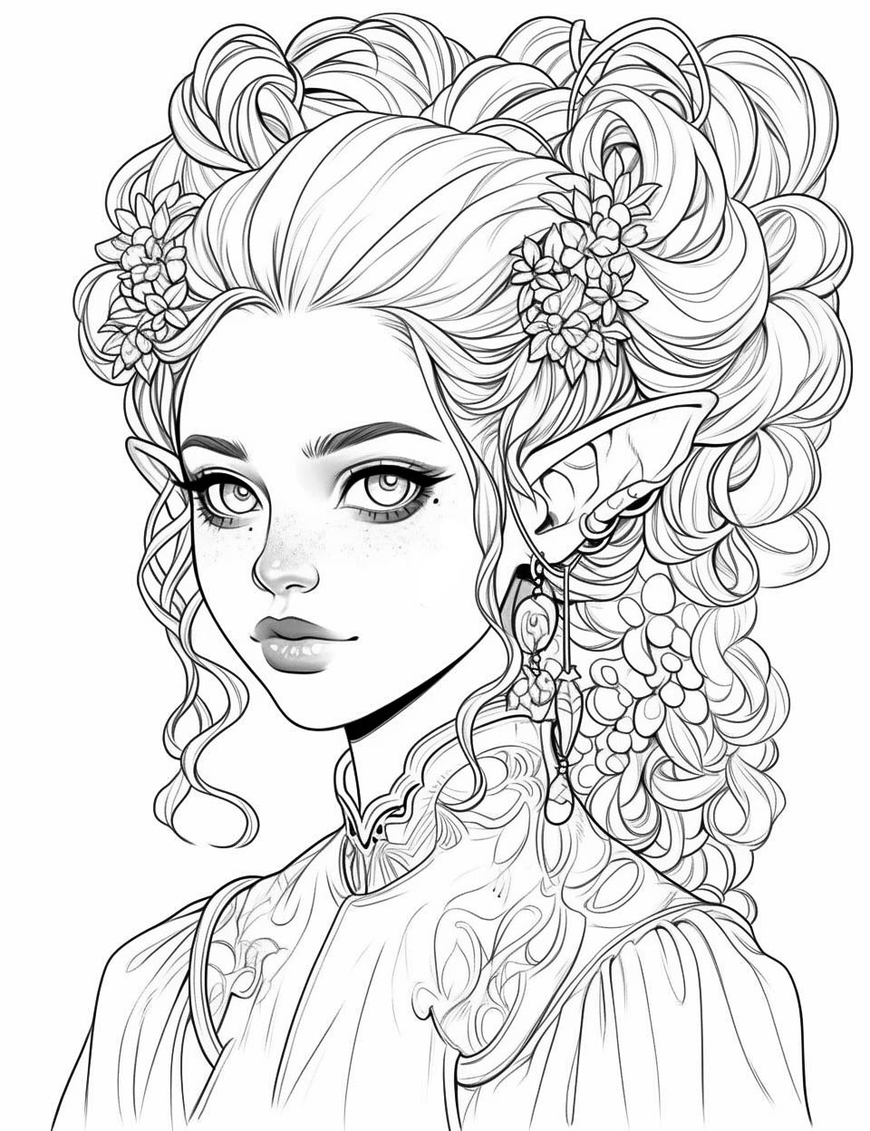 38 Stunning Elf Coloring Pages For Kids And Adults Our Mindful Life