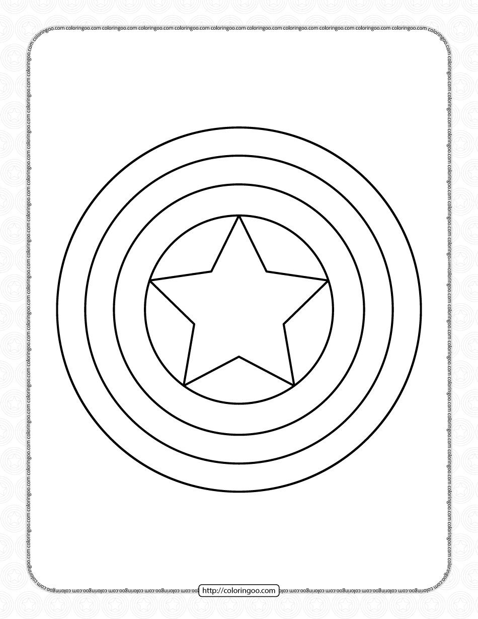 39 Captain America Shield Colouring In Pages Creative Coloring Pages