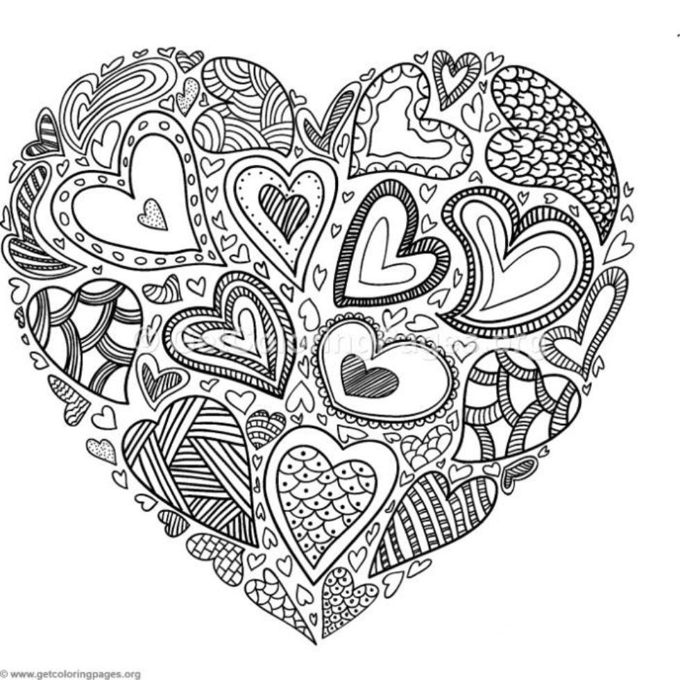 Printable Mandala Coloring Pages Heartss