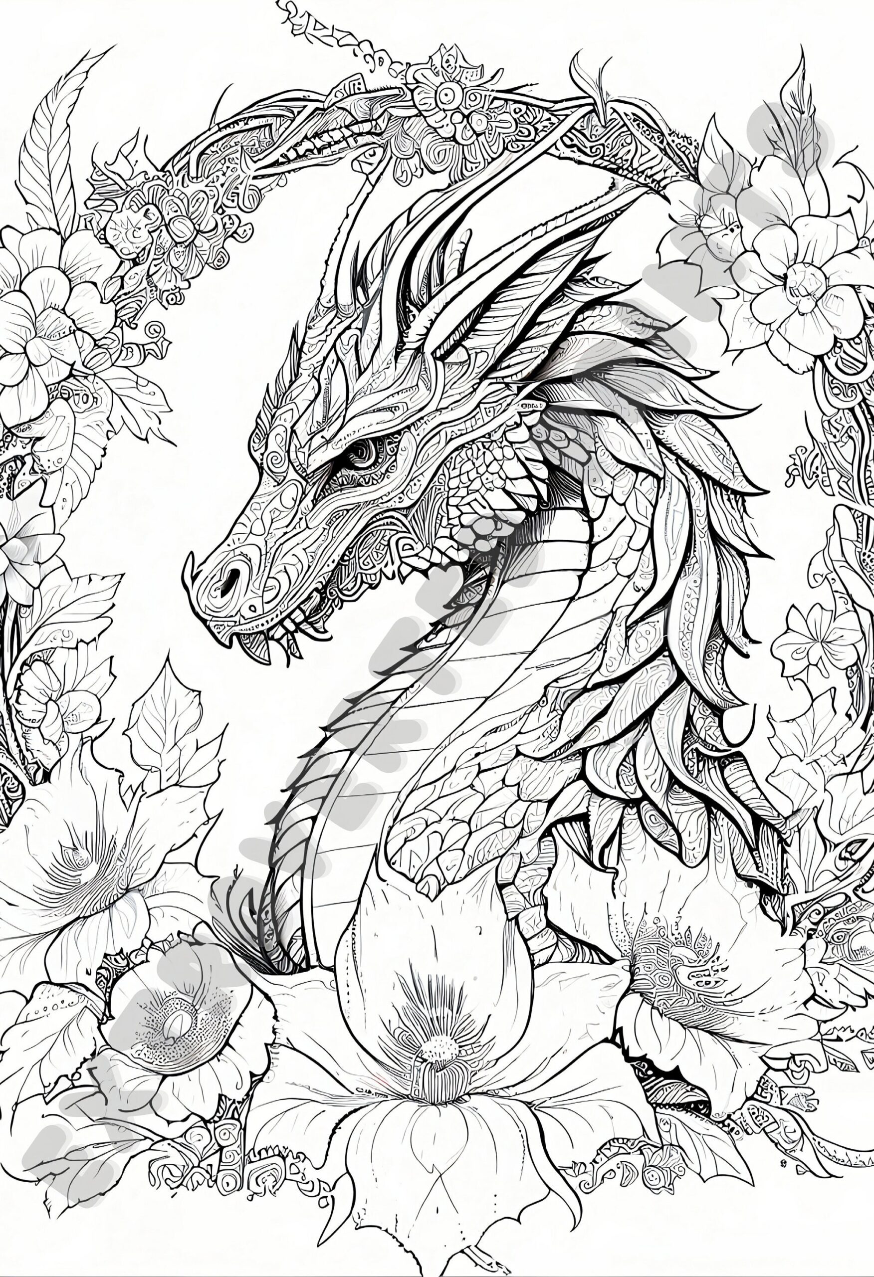5 Dragons Coloring Pages For Kids Adults Who Experience ADHD Anxiety Relaxin Meditation