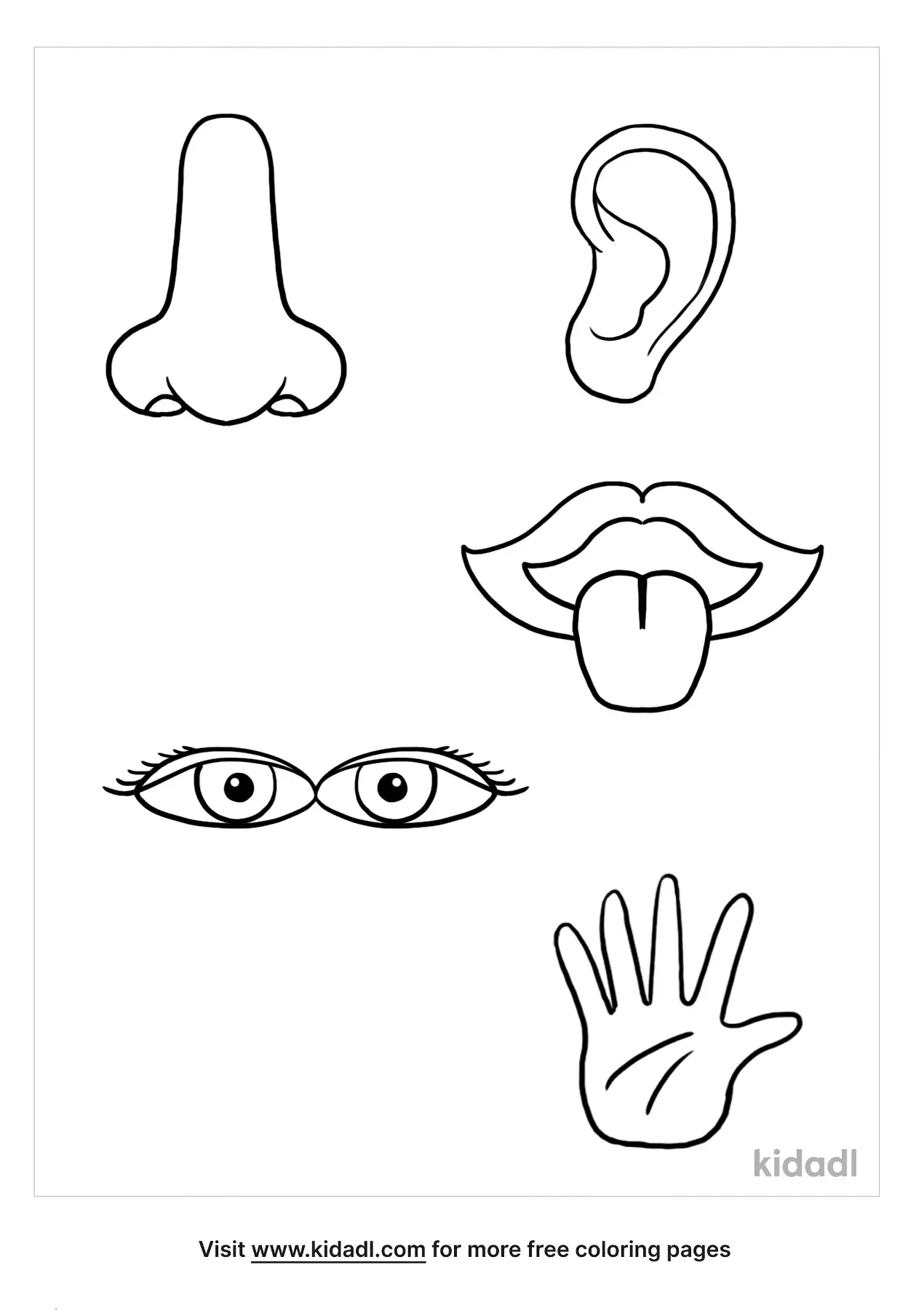 5 Senses Coloring Pages Sketch Coloring Page
