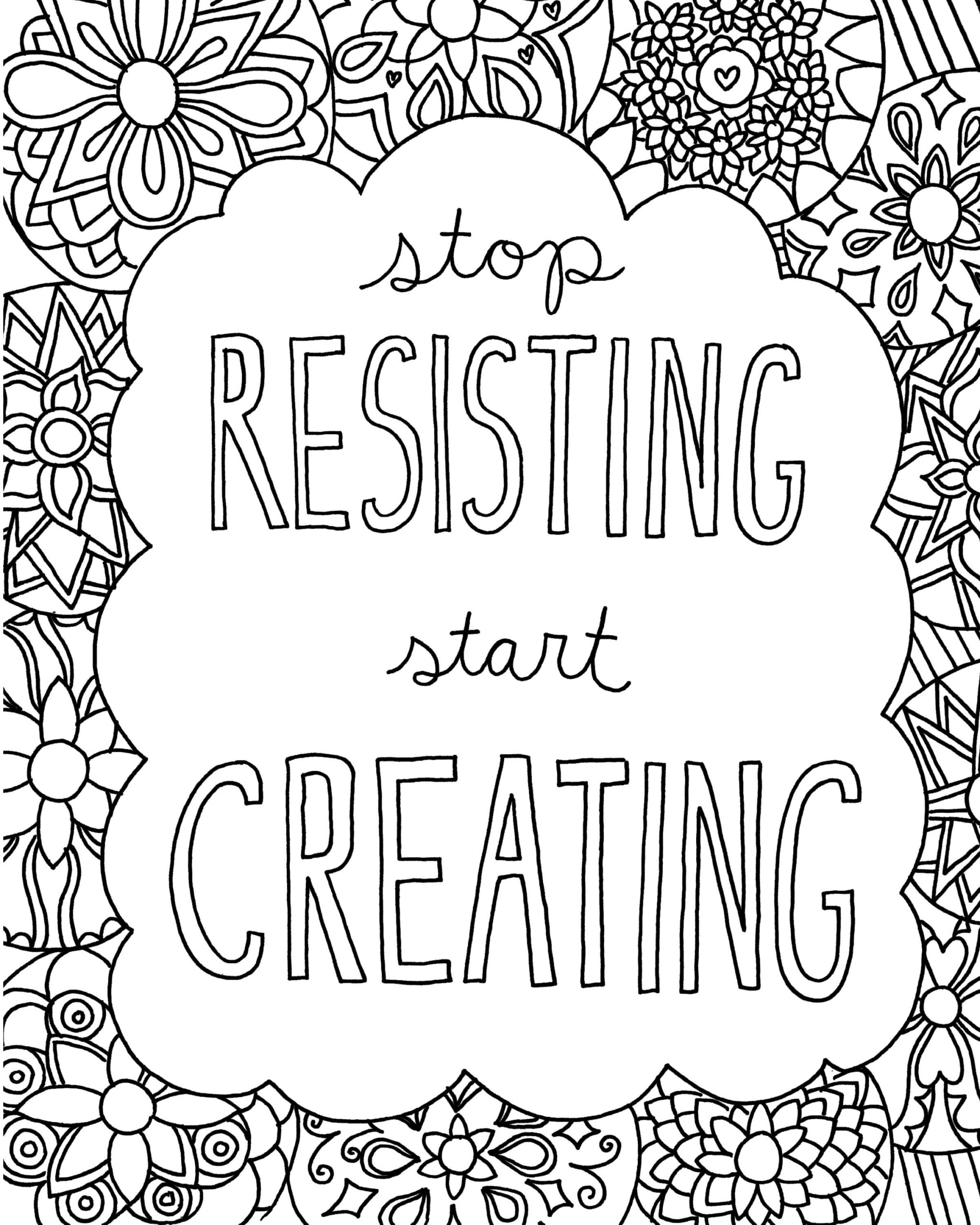 50 Best Printable Inspirational Quote Coloring Pages World Of Printables Positive Quotes