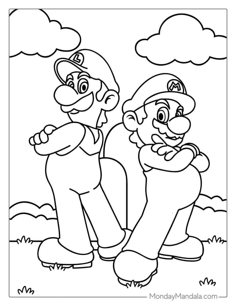 50 Mario Coloring Pages Free PDF Printables
