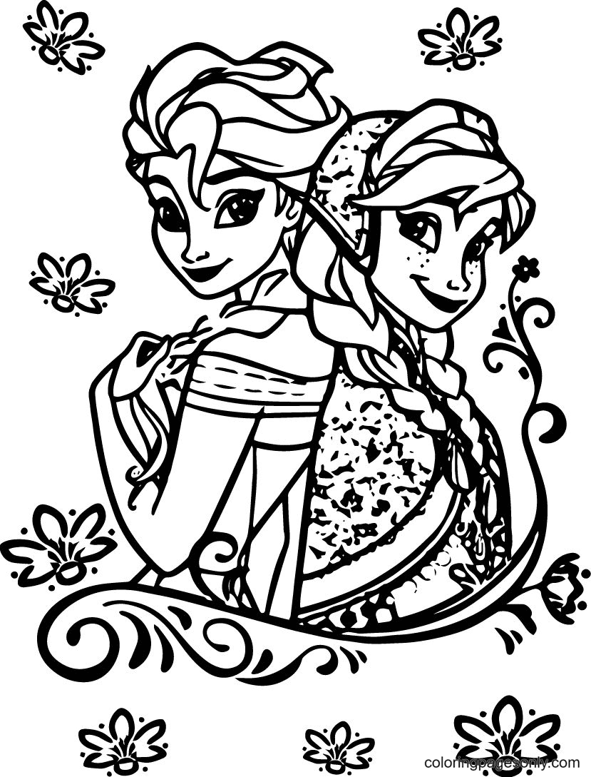 55 Elsa And Anna Coloring Pages ColoringPagesOnly