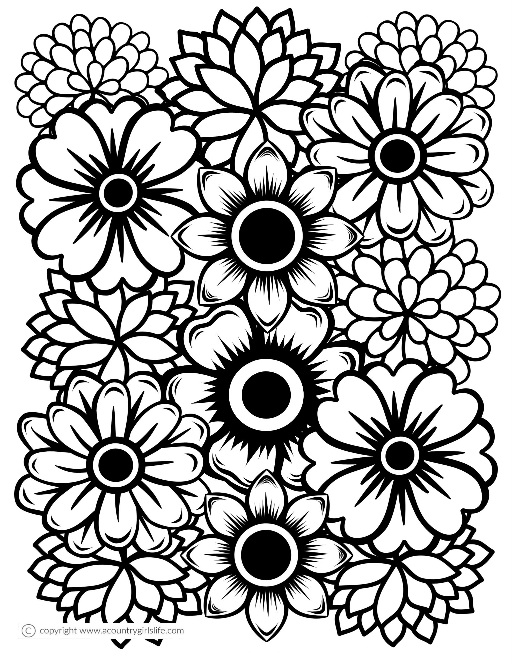 56 Flower Coloring Pages Printable For Adults Platinumnet Cafekudus